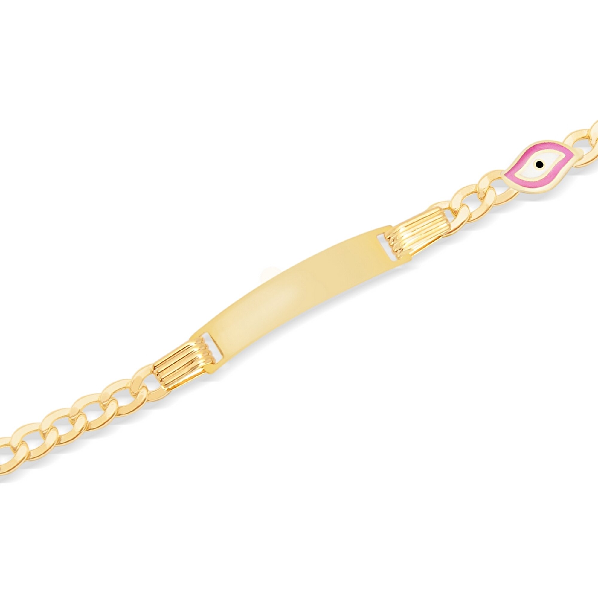 14 Ayar Sarı Altın Nazar Boncuklu Künye Bileklik