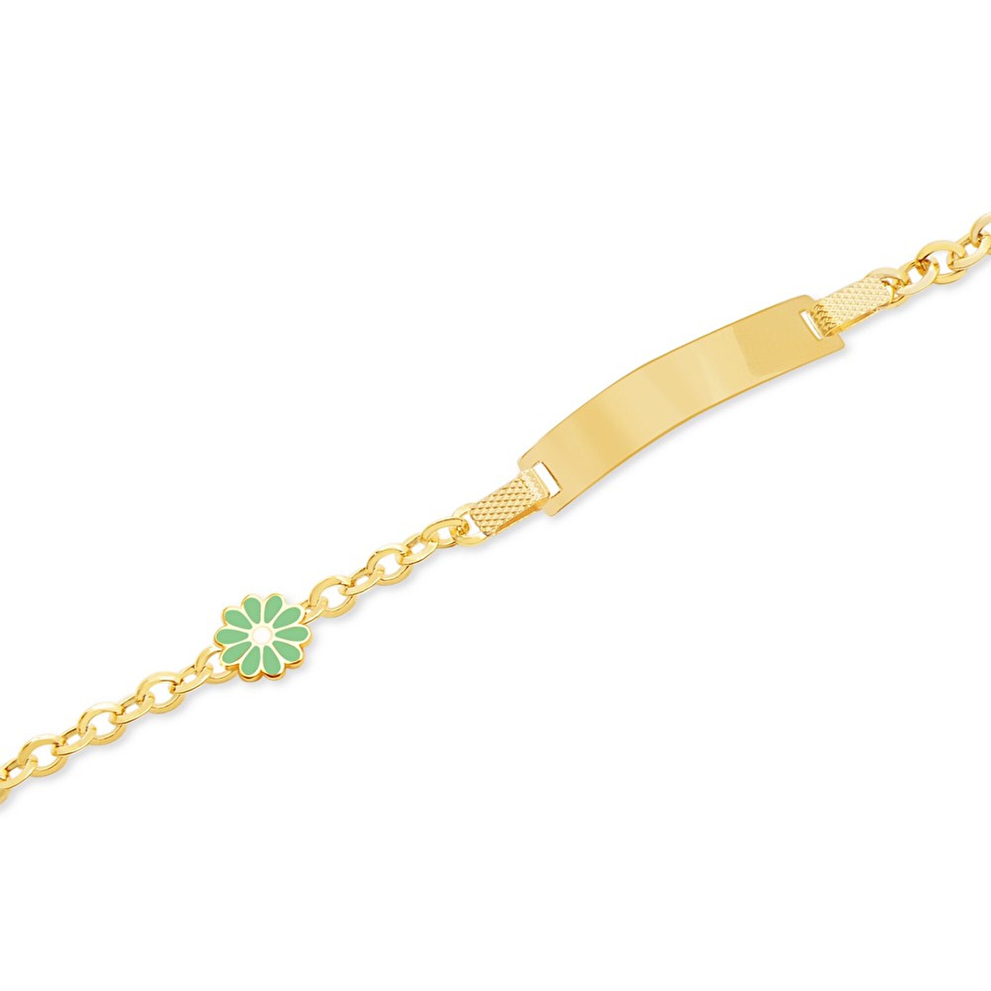 14 Ayar Sarı Altın Künye Bileklik