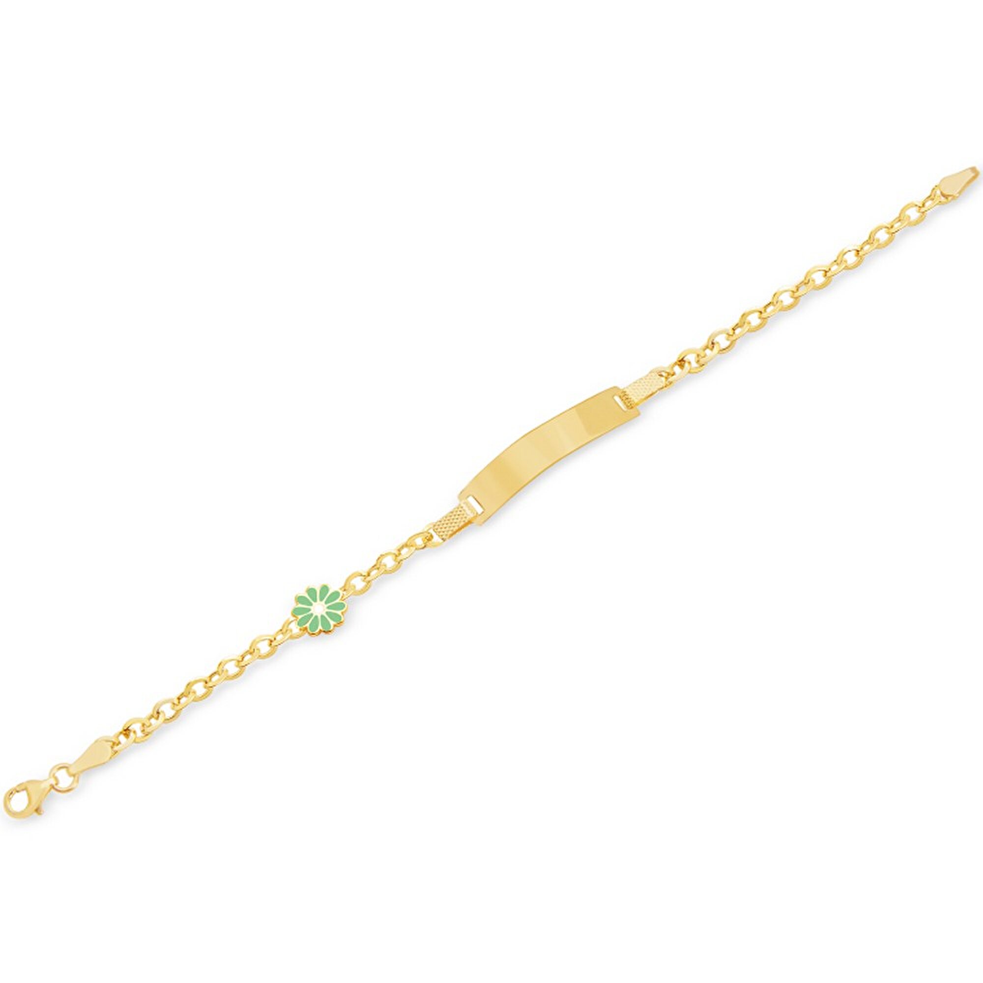 14 Ayar Sarı Altın Künye Bileklik