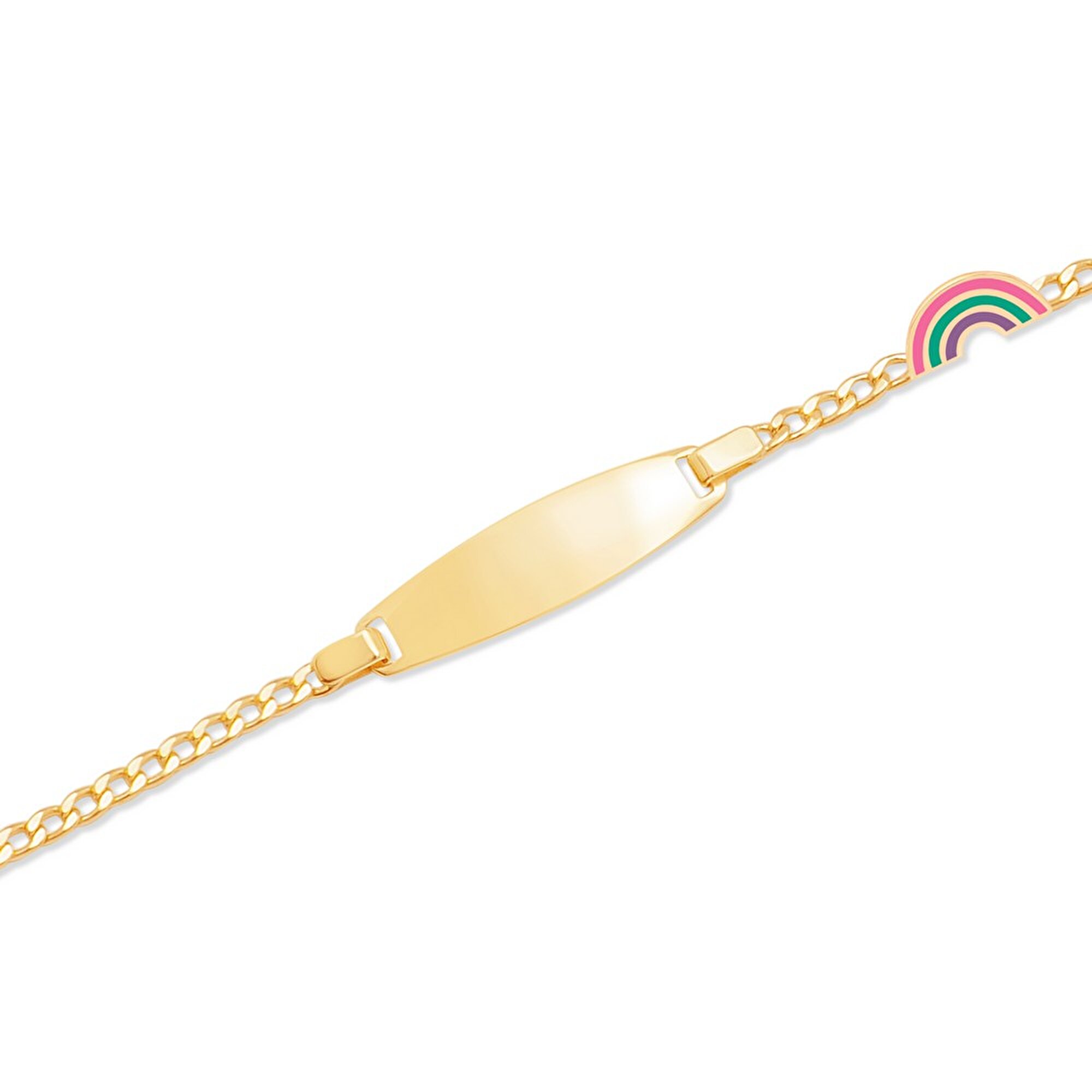 14 Ayar Sarı Altın Künye Bileklik