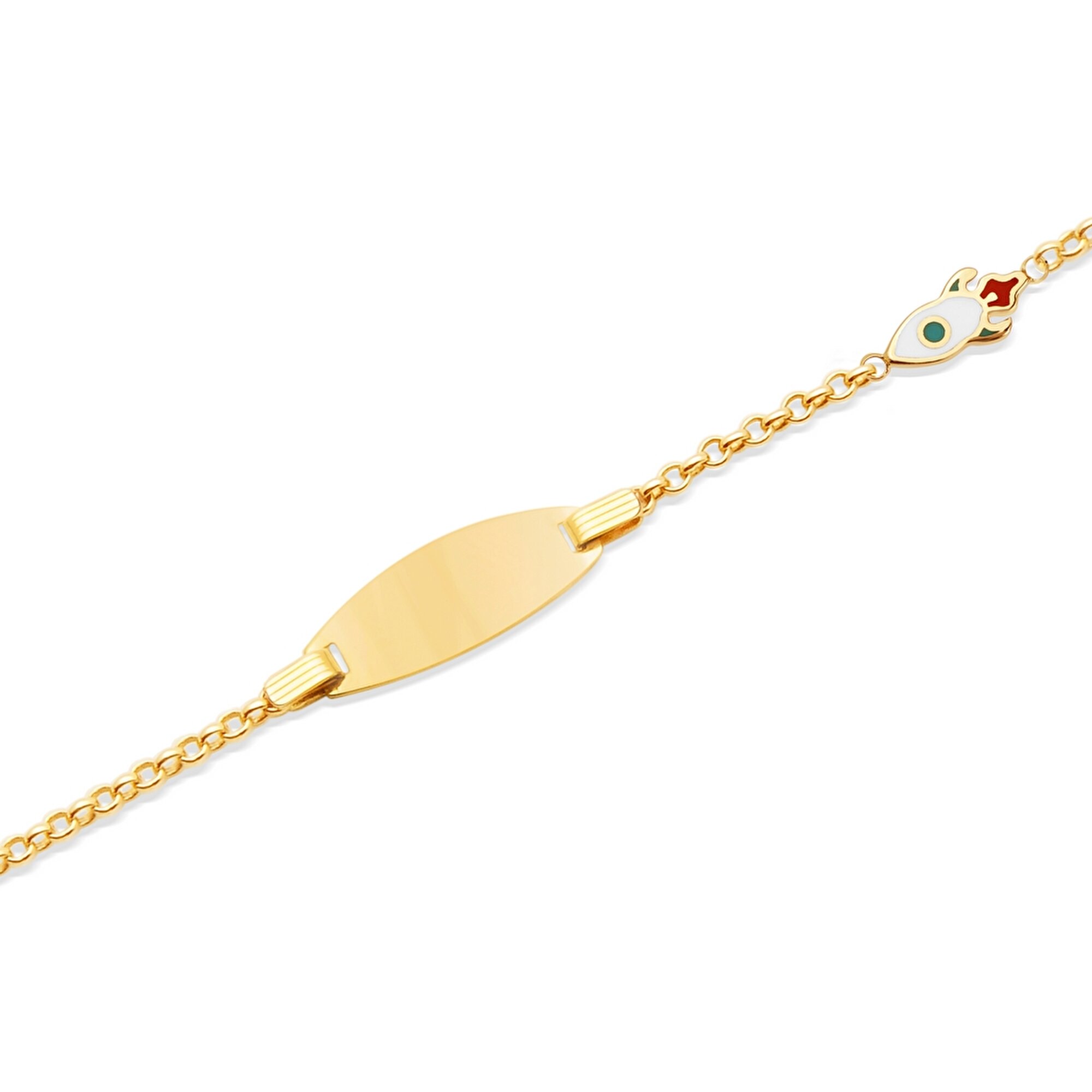 14 Ayar Sarı Altın Künye Bileklik