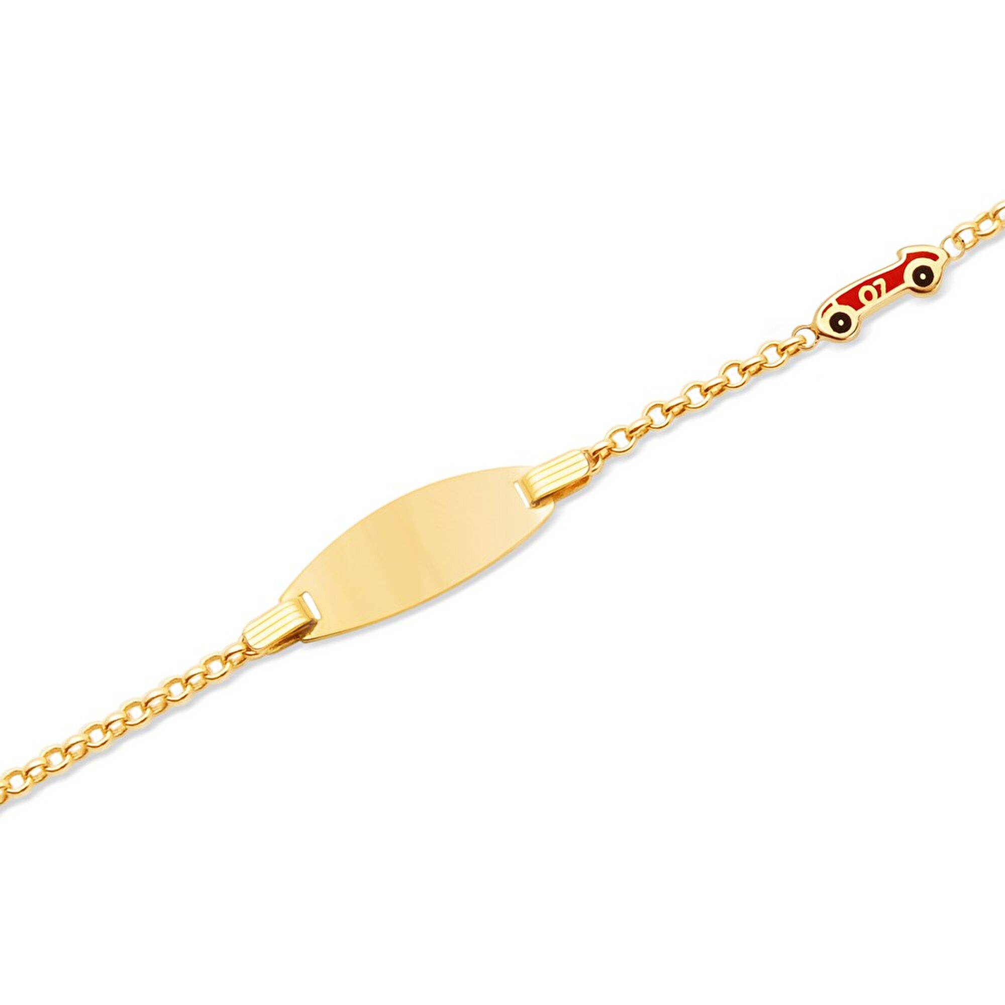 14 Ayar Sarı Altın Künye Bileklik