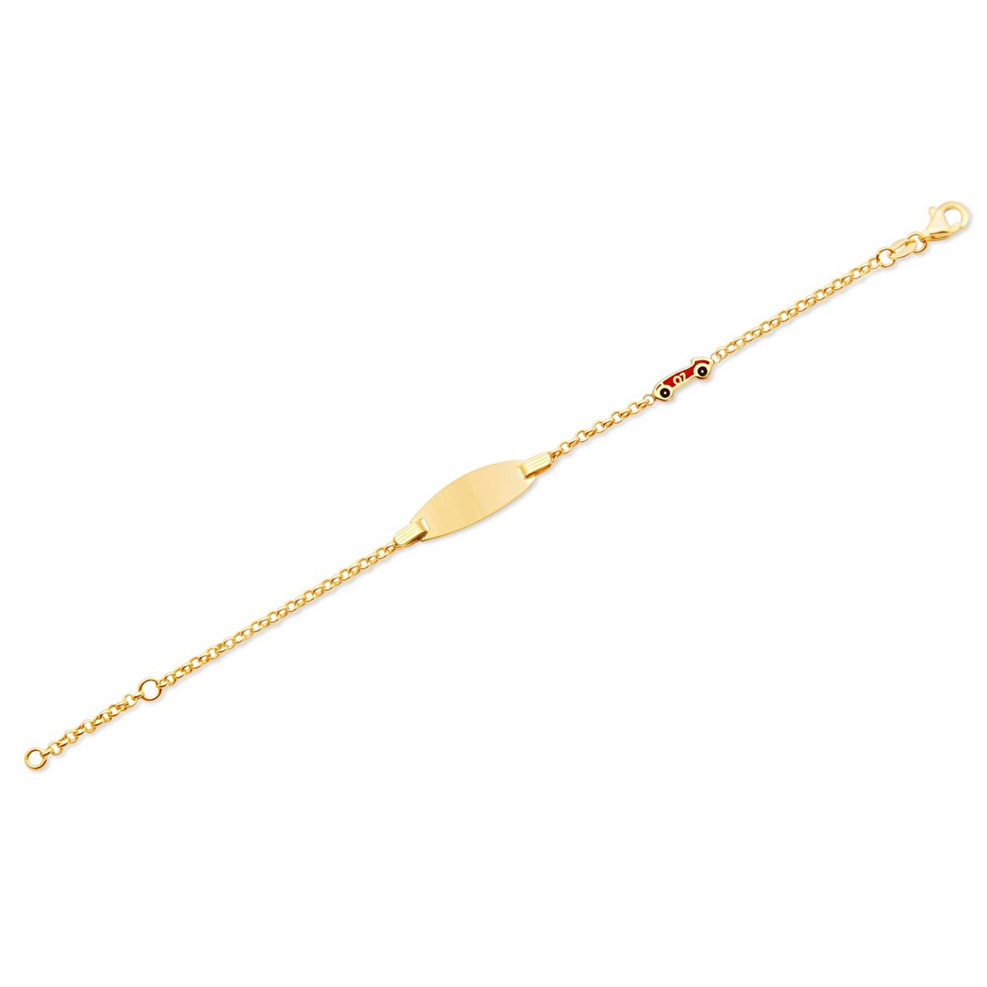 14 Ayar Sarı Altın Künye Bileklik