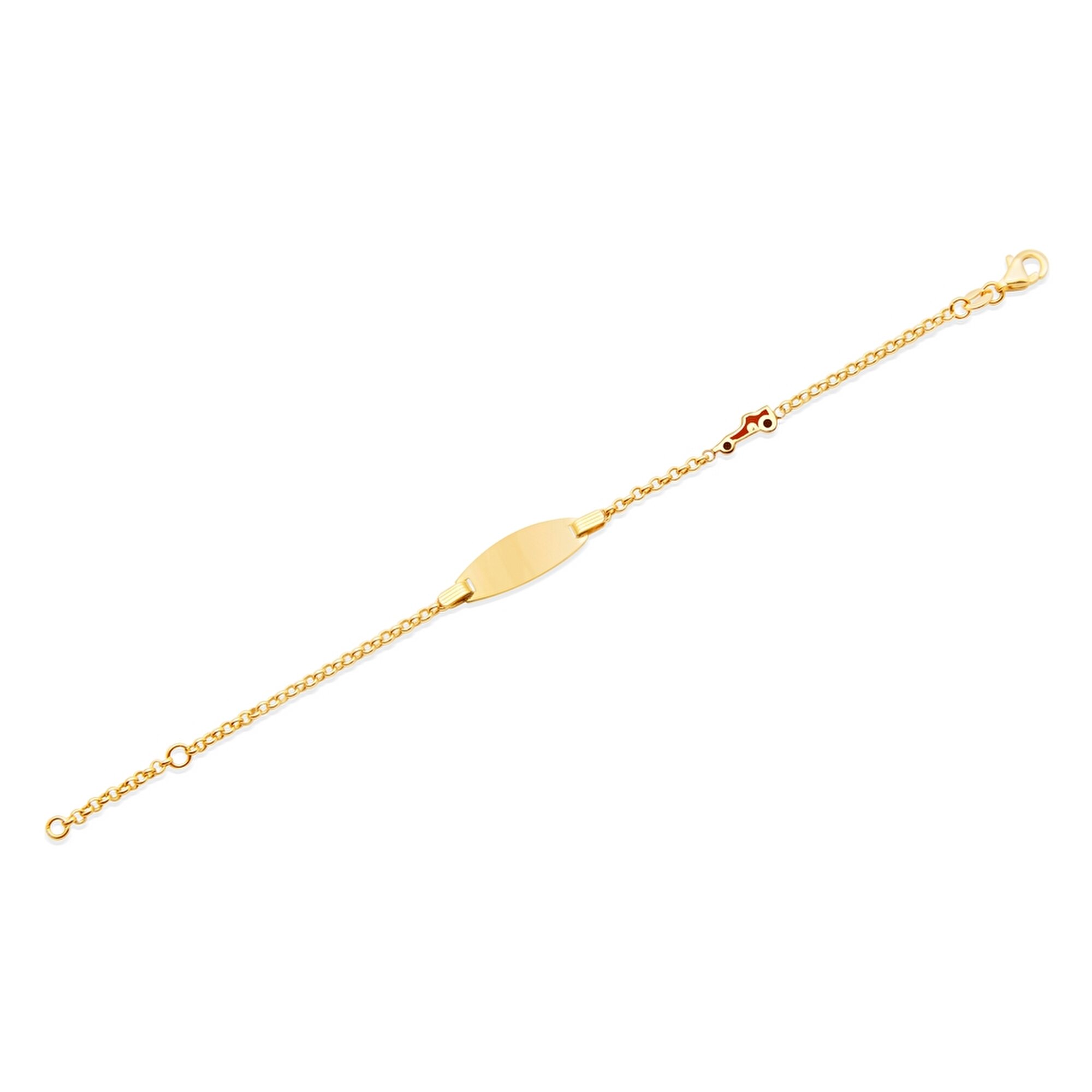 14 Ayar Sarı Altın Künye Bileklik