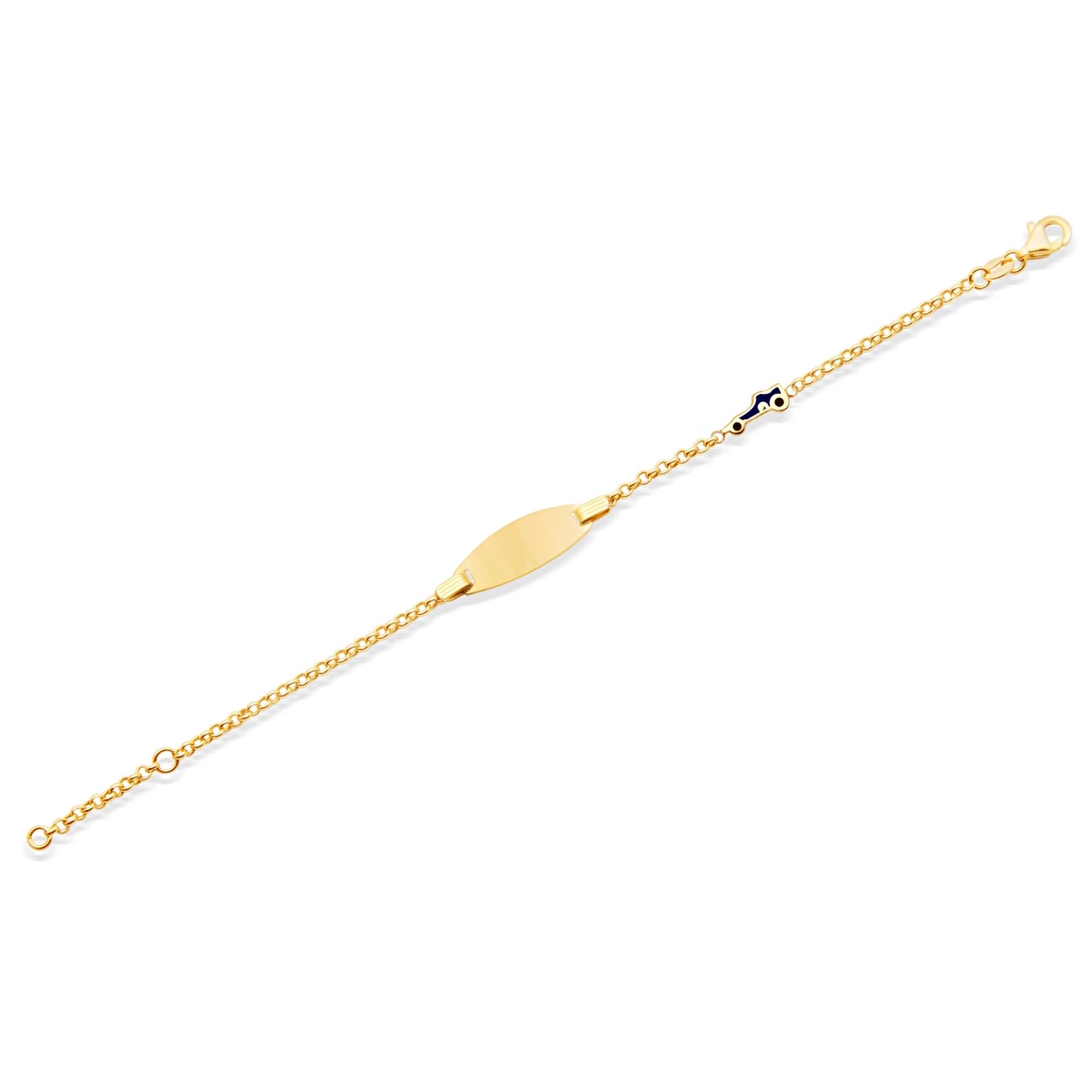 14 Ayar Sarı Altın Künye Bileklik