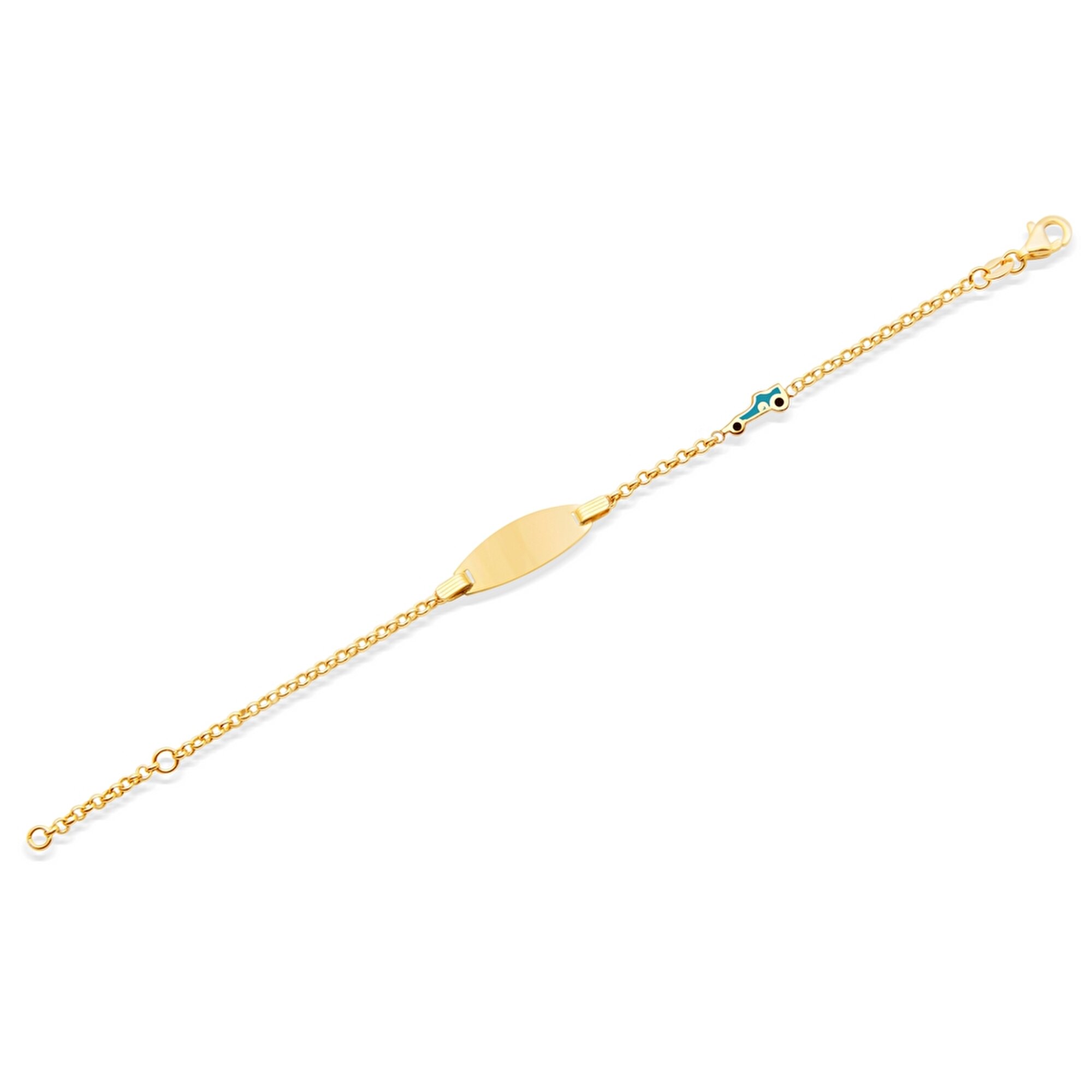 14 Ayar Sarı Altın Künye Bileklik