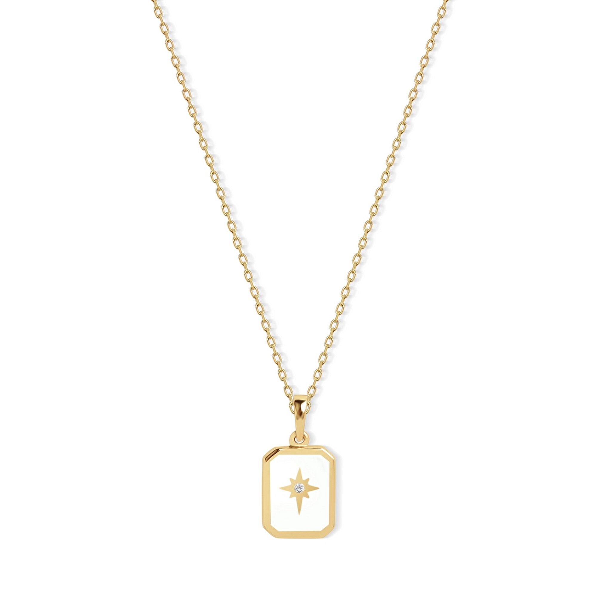 14 Ayar Sarı Altın Kutup Yıldızı Kolye