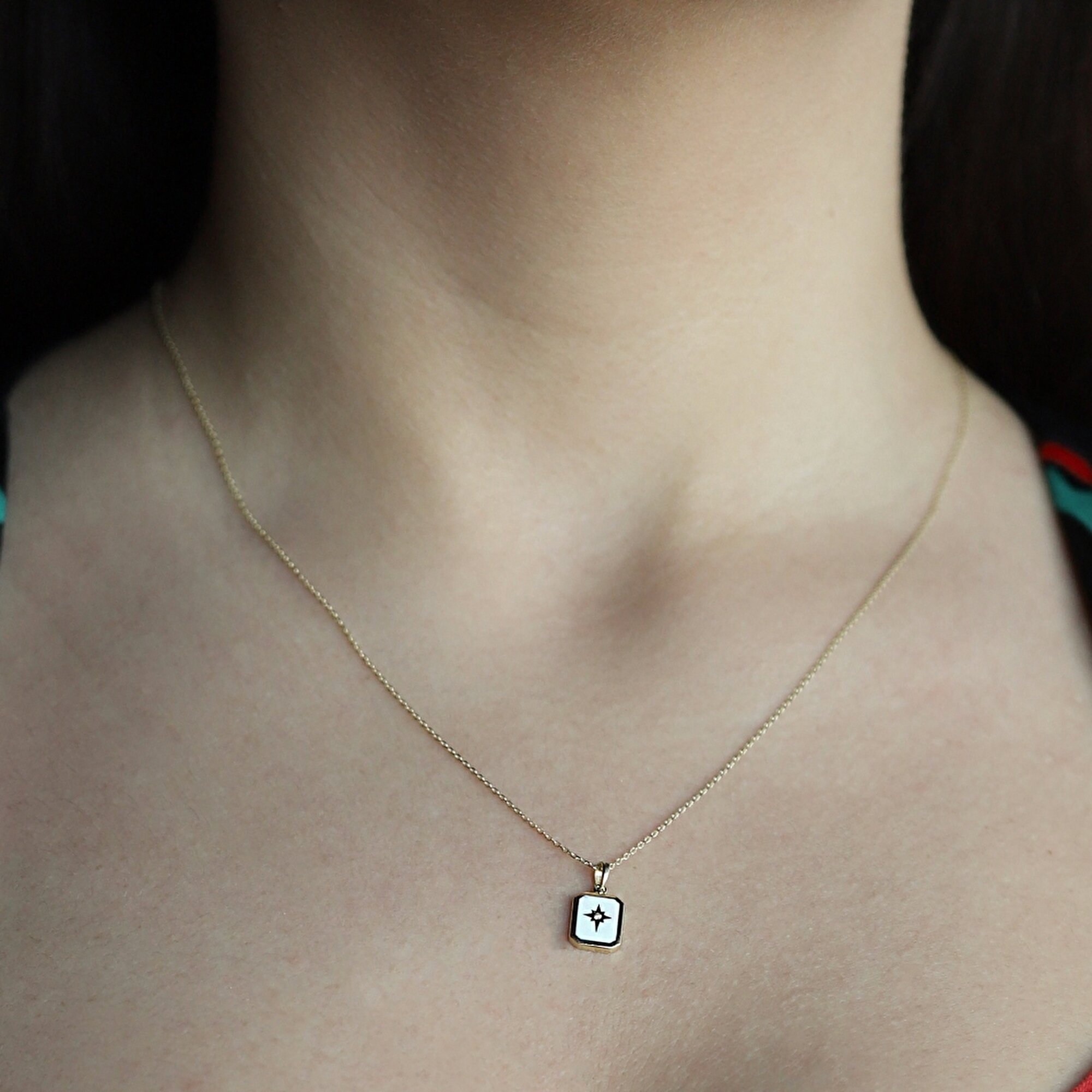 14 Ayar Sarı Altın Kutup Yıldızı Kolye