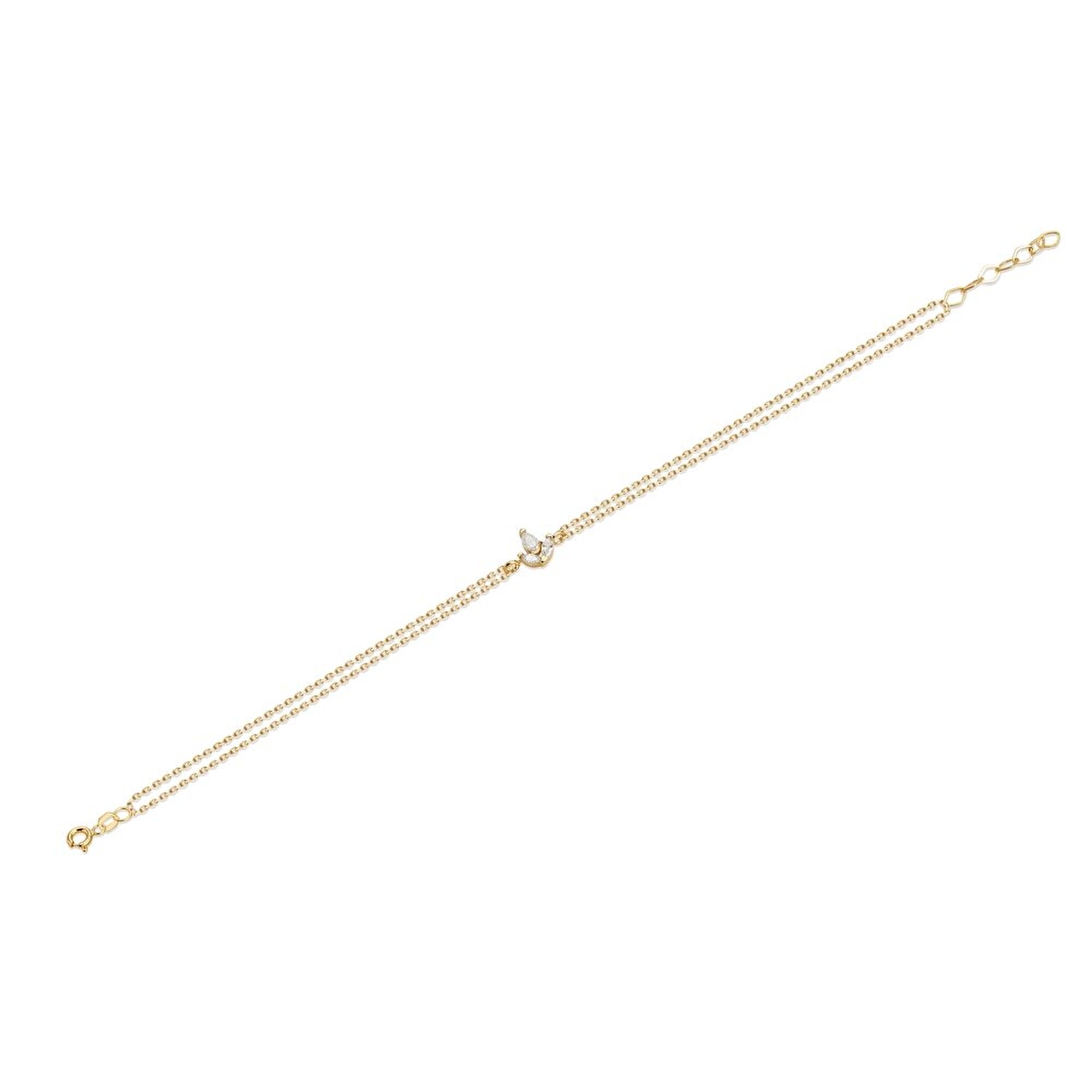 14 Ayar Sarı Altın Lotus Minimal Bileklik