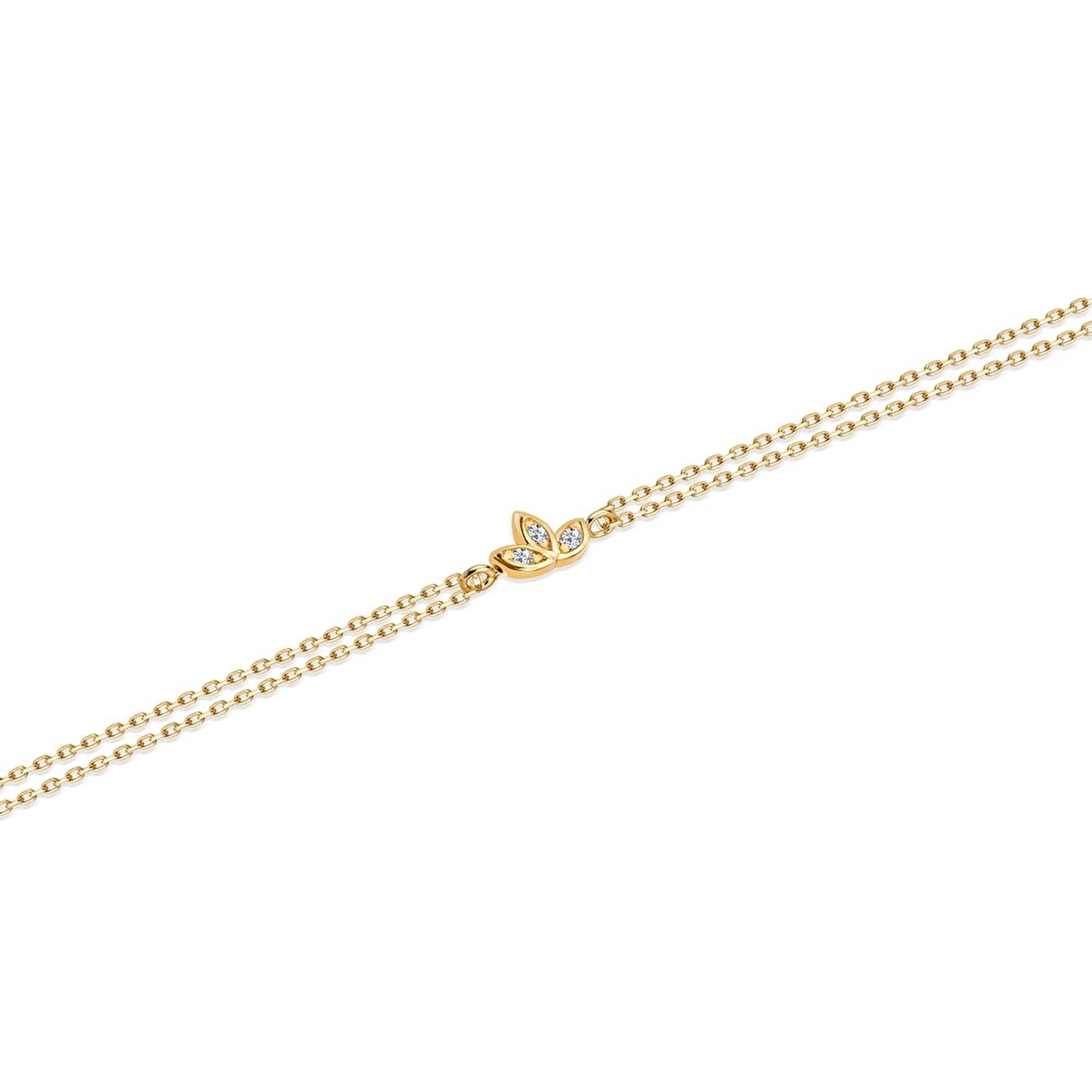 14 Ayar Sarı Altın Lotus Minimal Bileklik