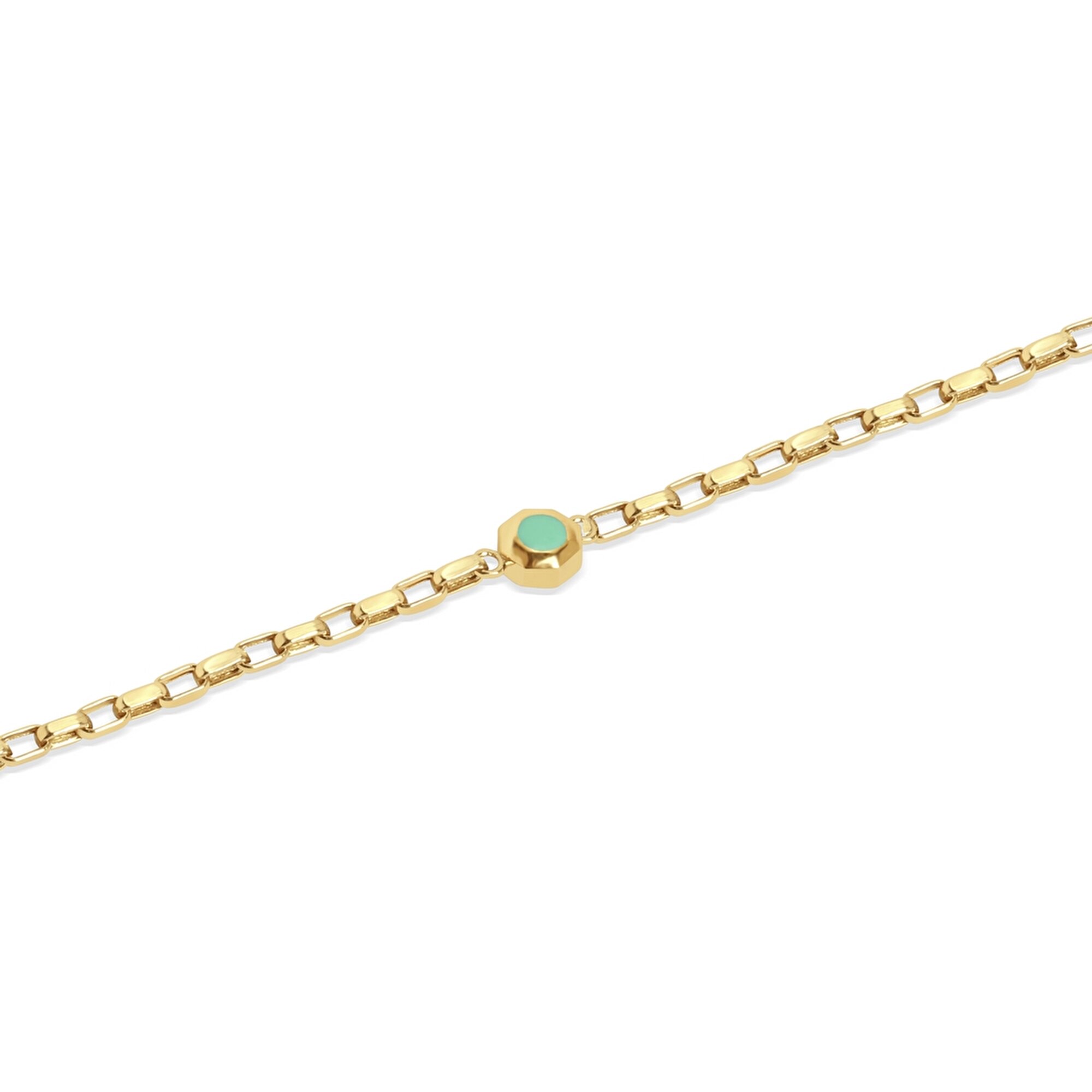 14 Ayar Sarı Altın Mineli Çift Taraflı Bileklik