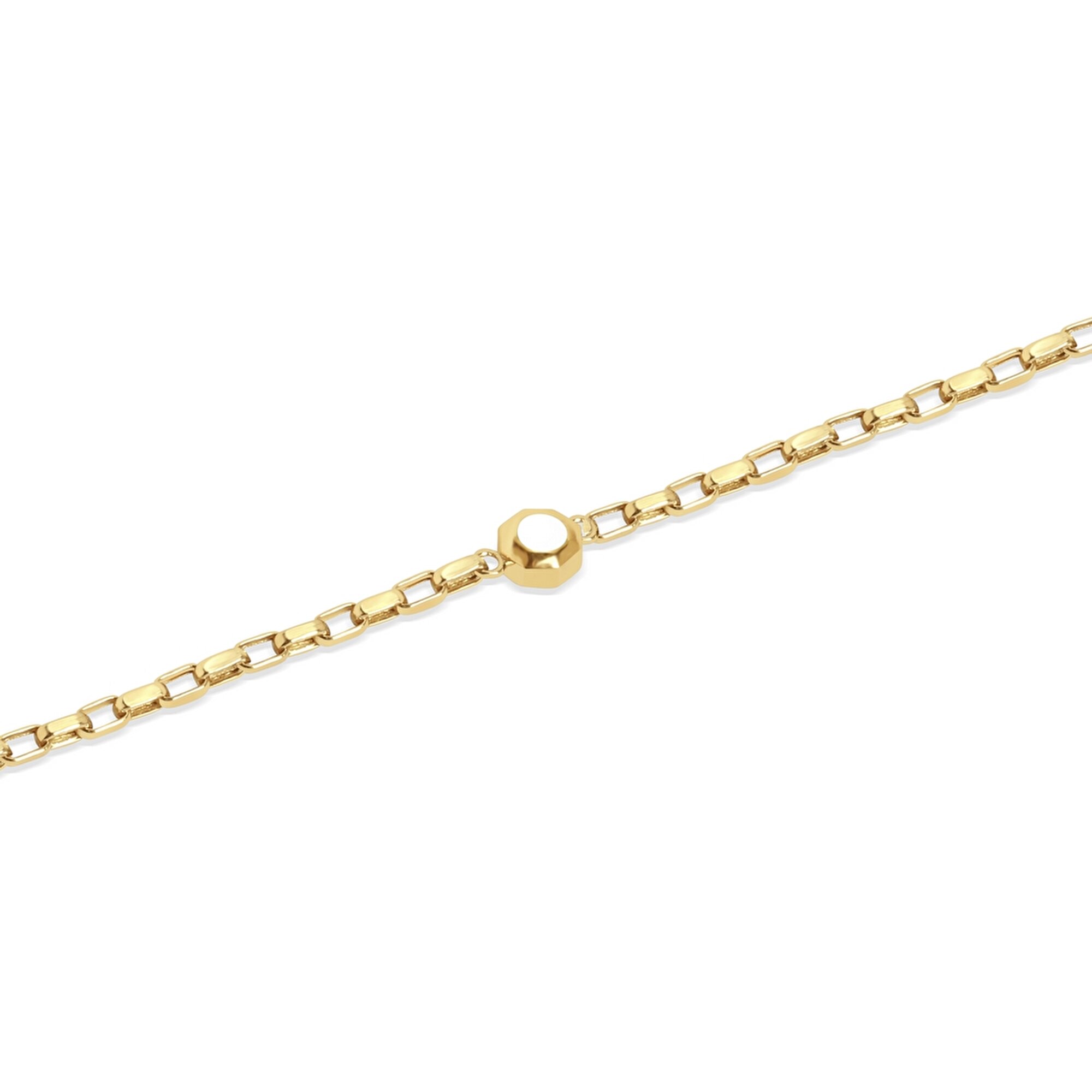 14 Ayar Sarı Altın Mineli Çift Taraflı Bileklik