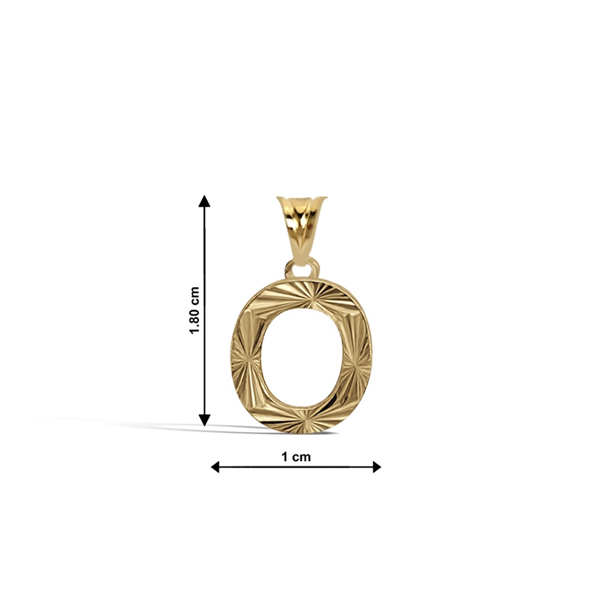 14 Ayar Sarı Altın O Harf Kolye Ucu