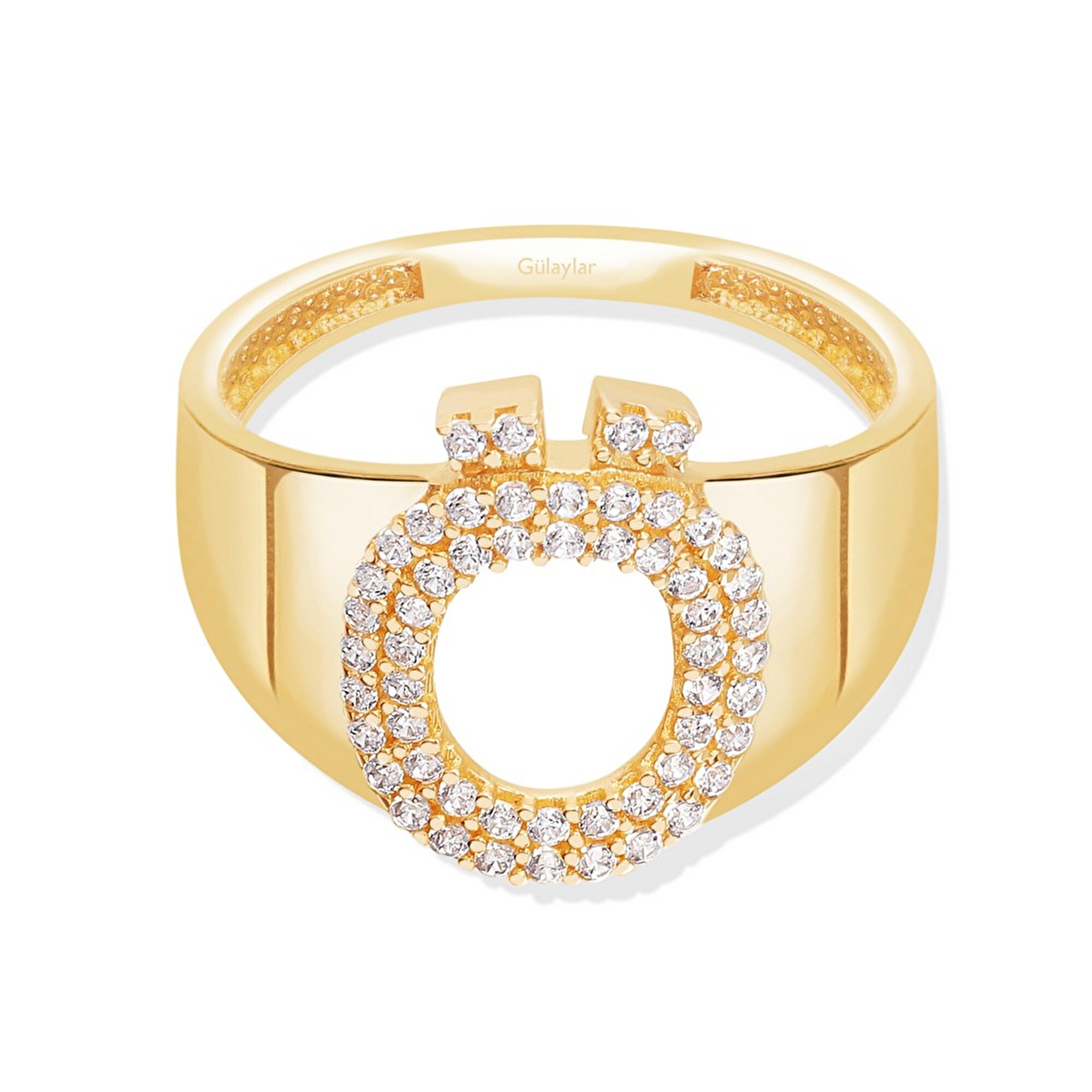 14 Ayar Sarı Altın Ö Harf Yüzük