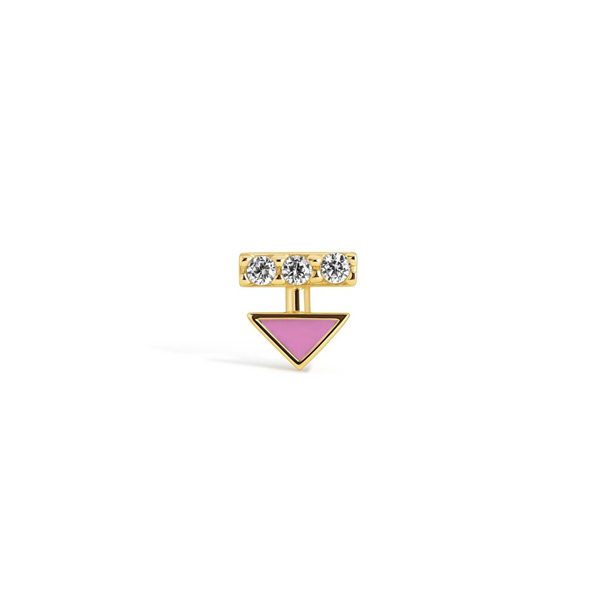 14 Ayar Sarı Altın Pembe Mineli Tragus Piercing