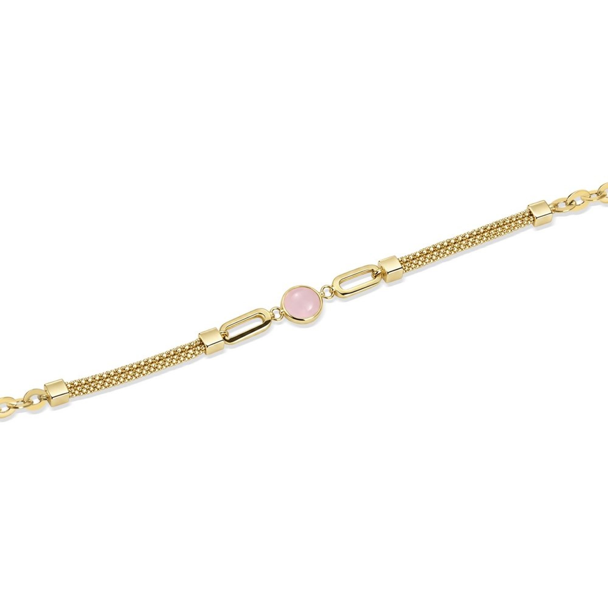 14 Ayar Sarı Altın Pembe Opal Taşlı Bileklik