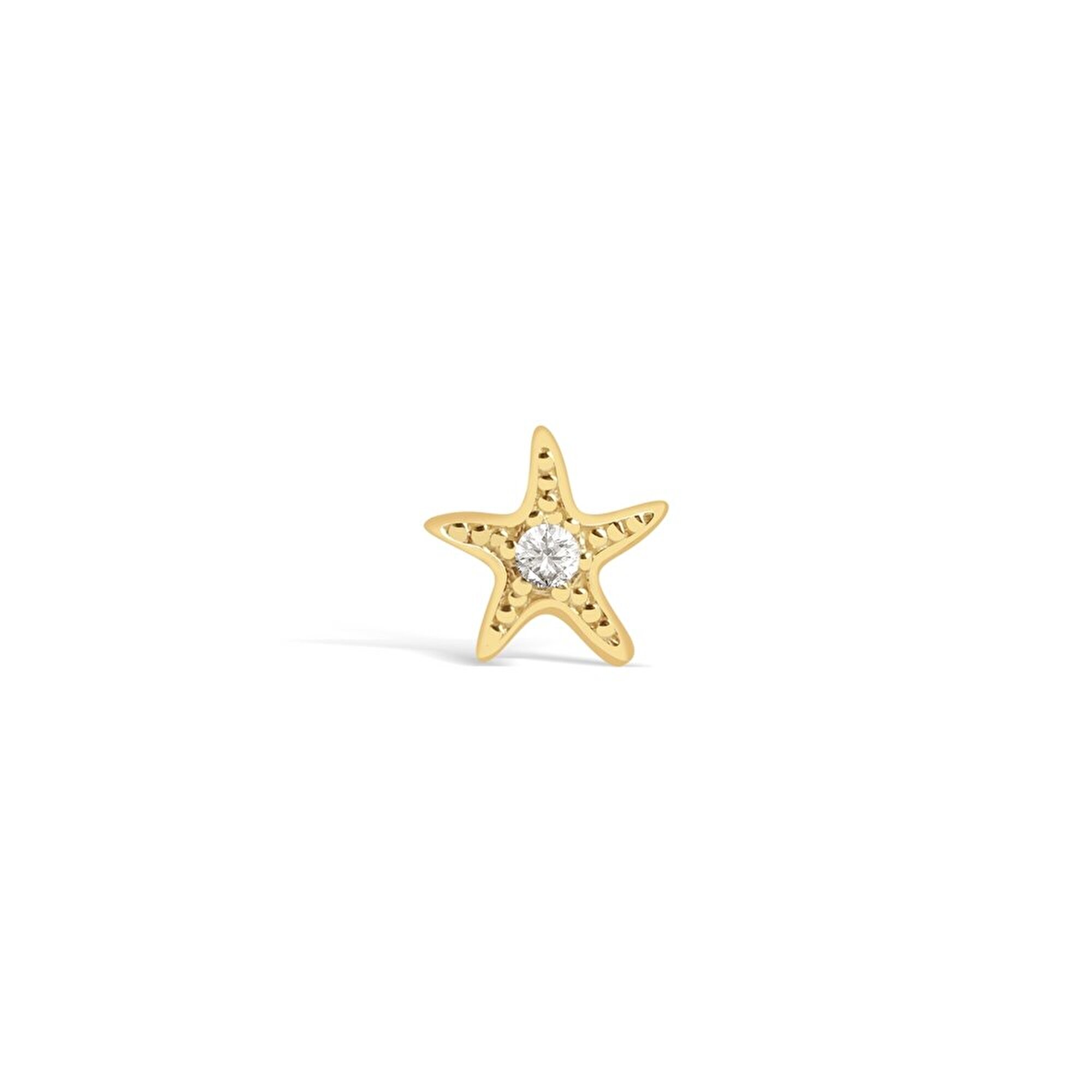 14 Ayar Sarı Altın Deniz Yıldızı Tragus Piercing