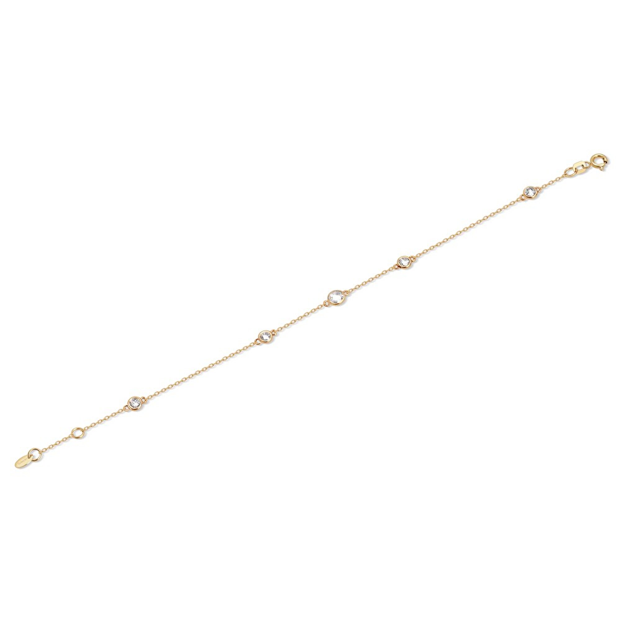 14 Ayar Sarı Altın Taşlı Bileklik