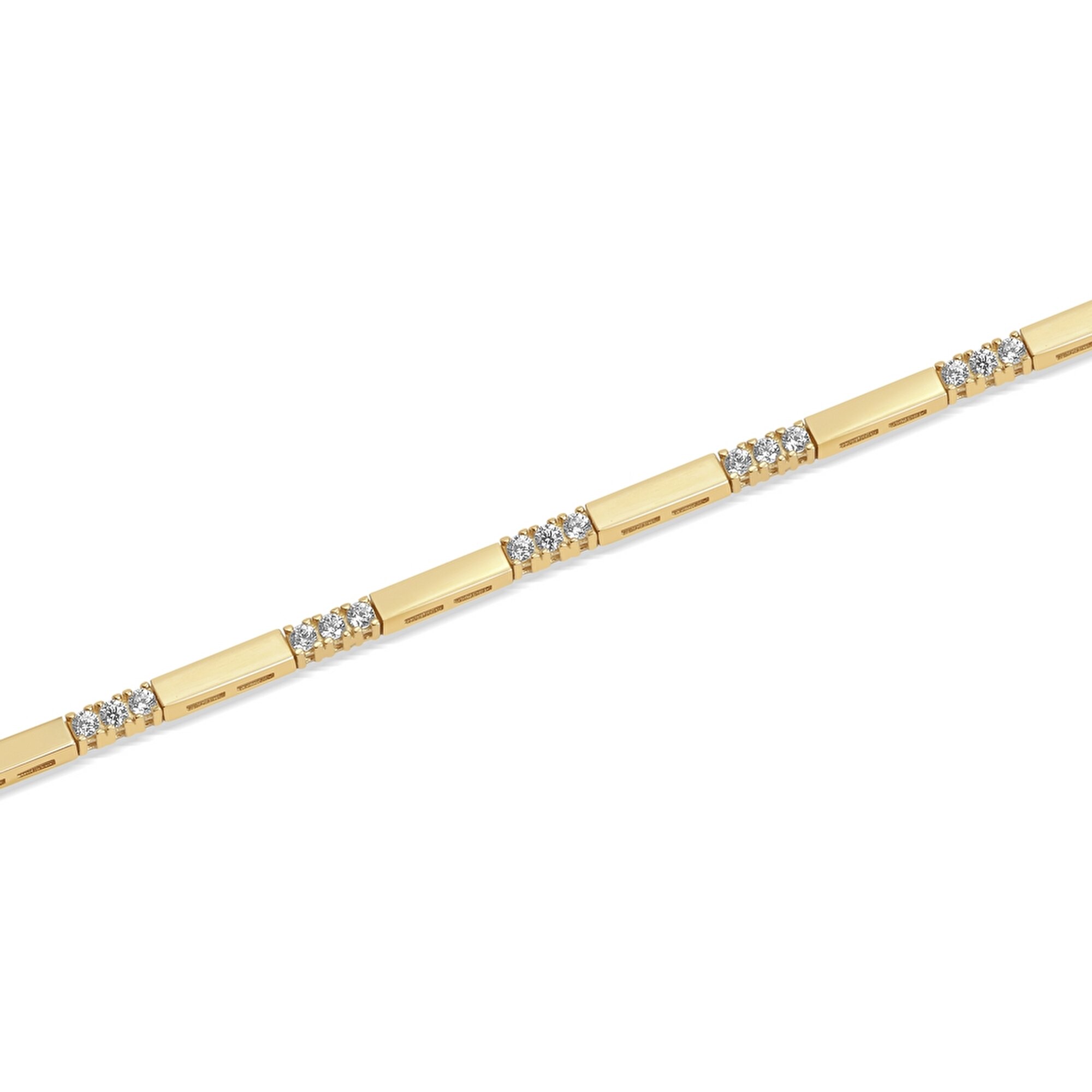 14 Ayar Sarı Altın Taşlı Bileklik