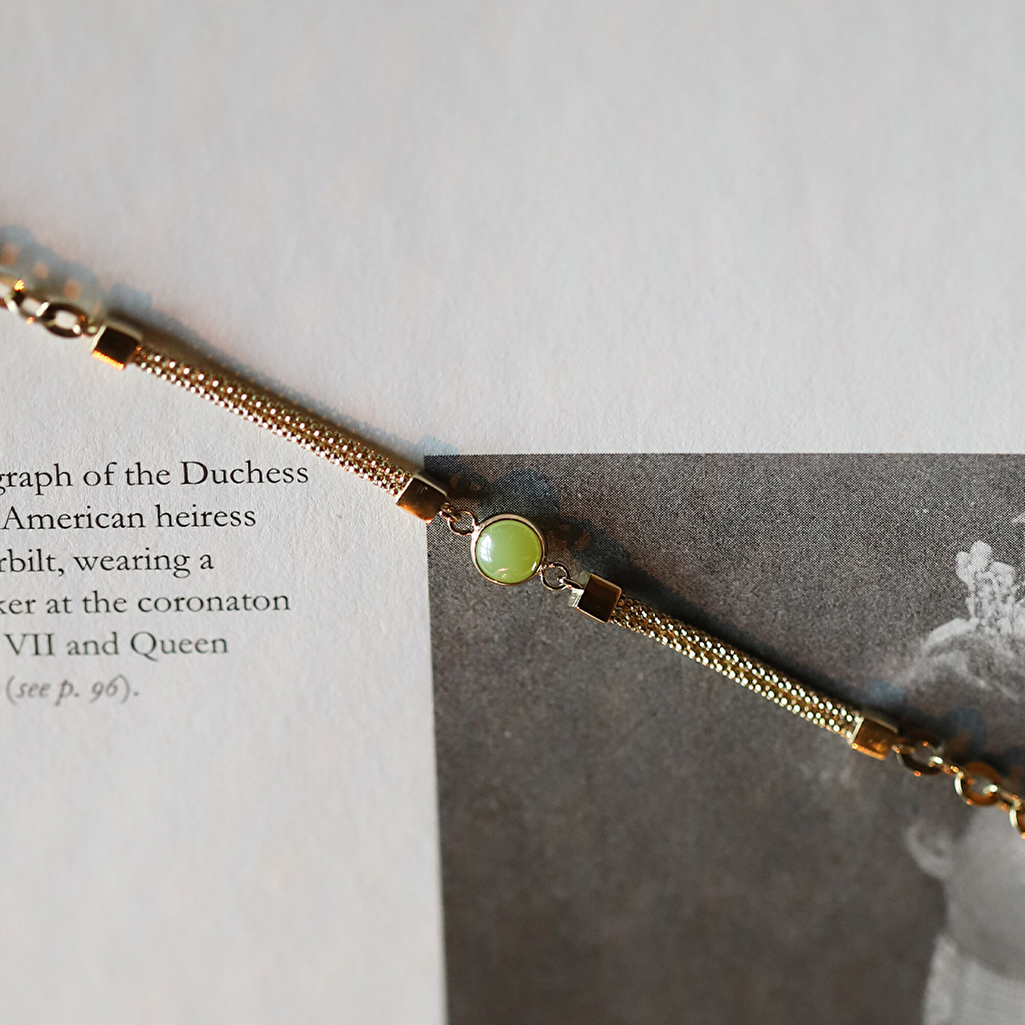 14 Ayar Sarı Altın Yeşil Opal Taşlı Bileklik