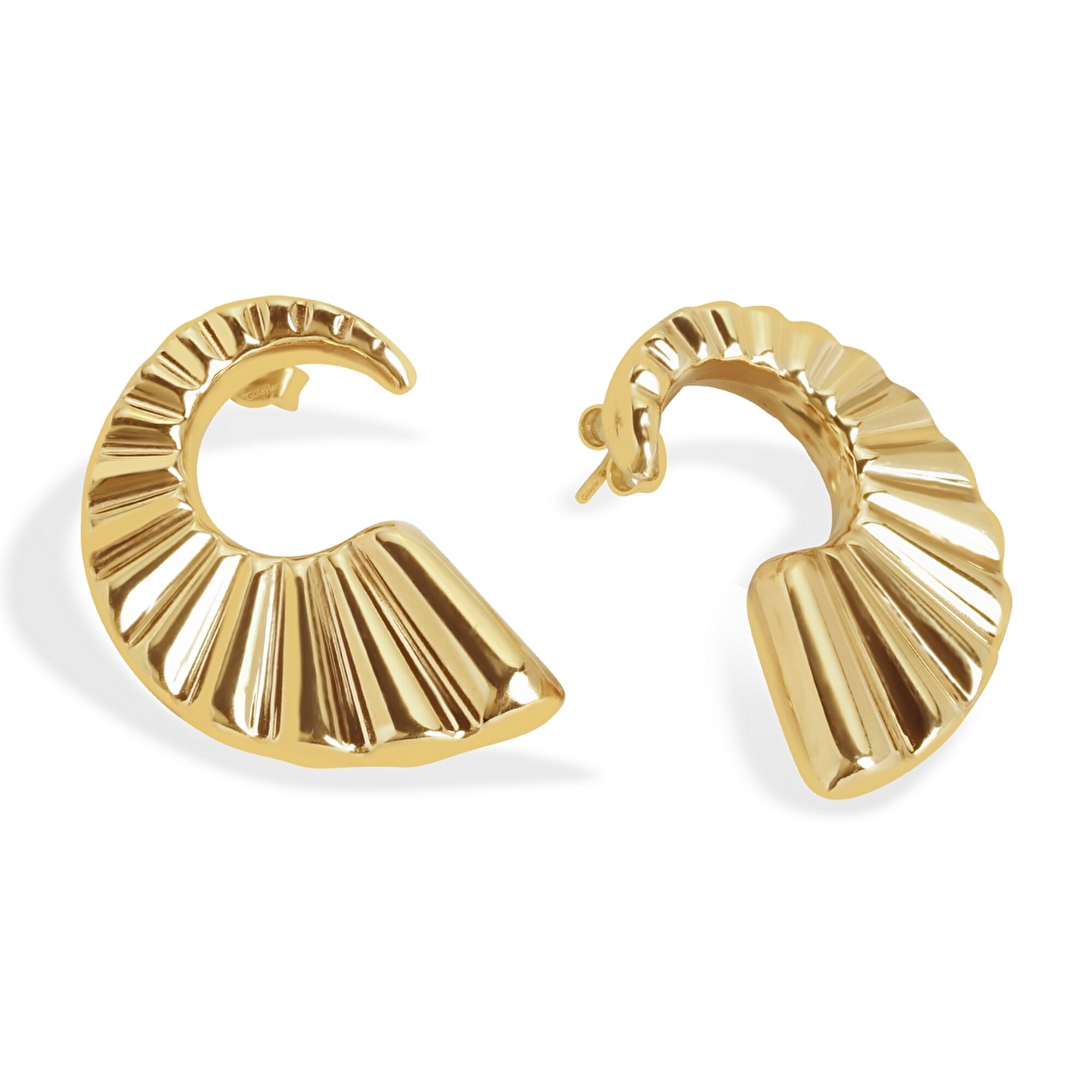 14 Ayar Sarı Altın Salyangoz Küpe