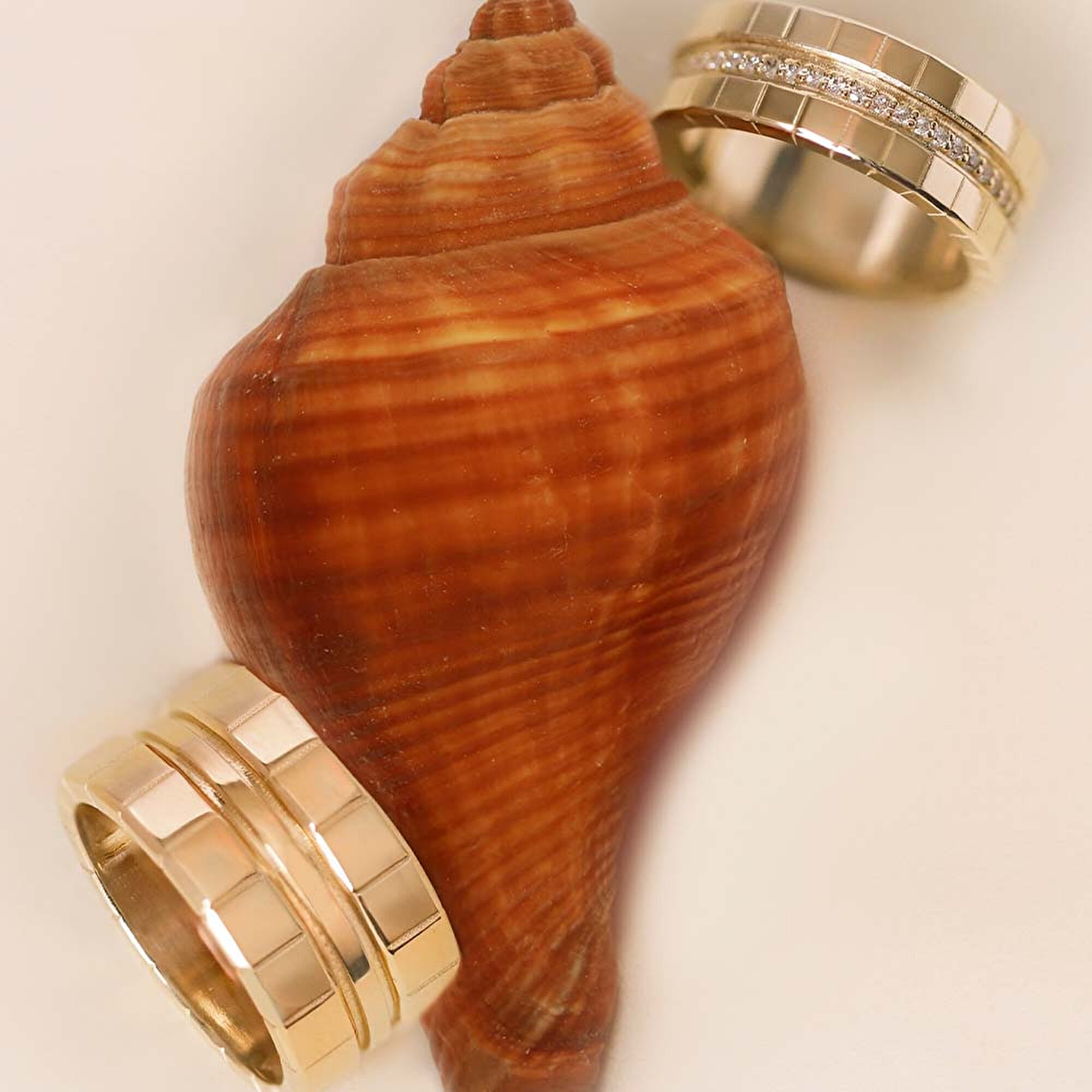 14 Ayar Sarı Altın Taşlı Alyans Yüzük