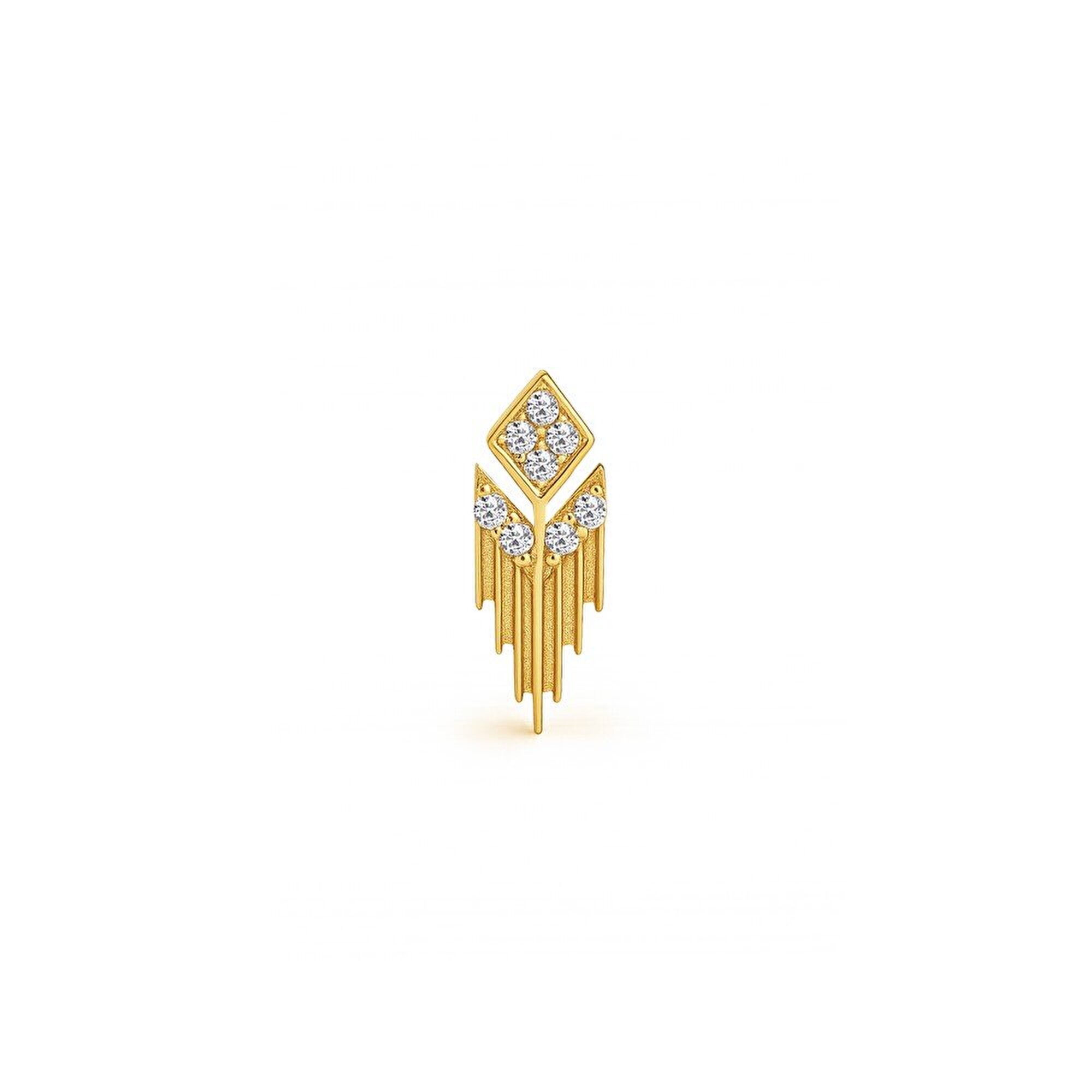 14 Ayar Sarı Altın Taşlı Tragus Piercing