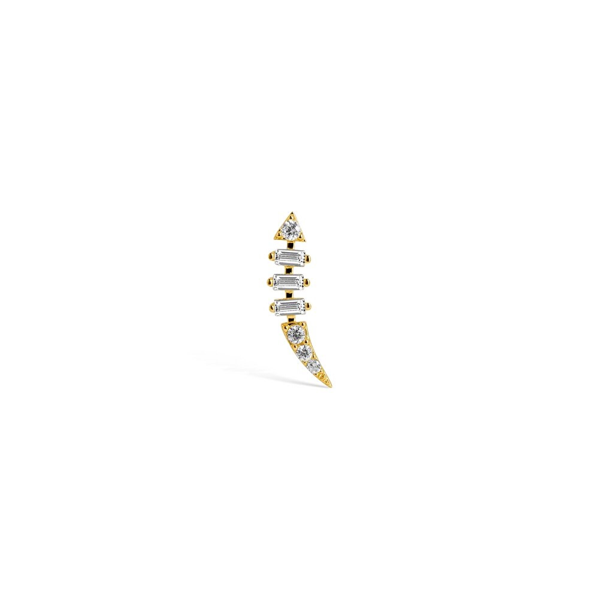 14 Ayar Sarı Altın Taşlı Tragus Piercing
