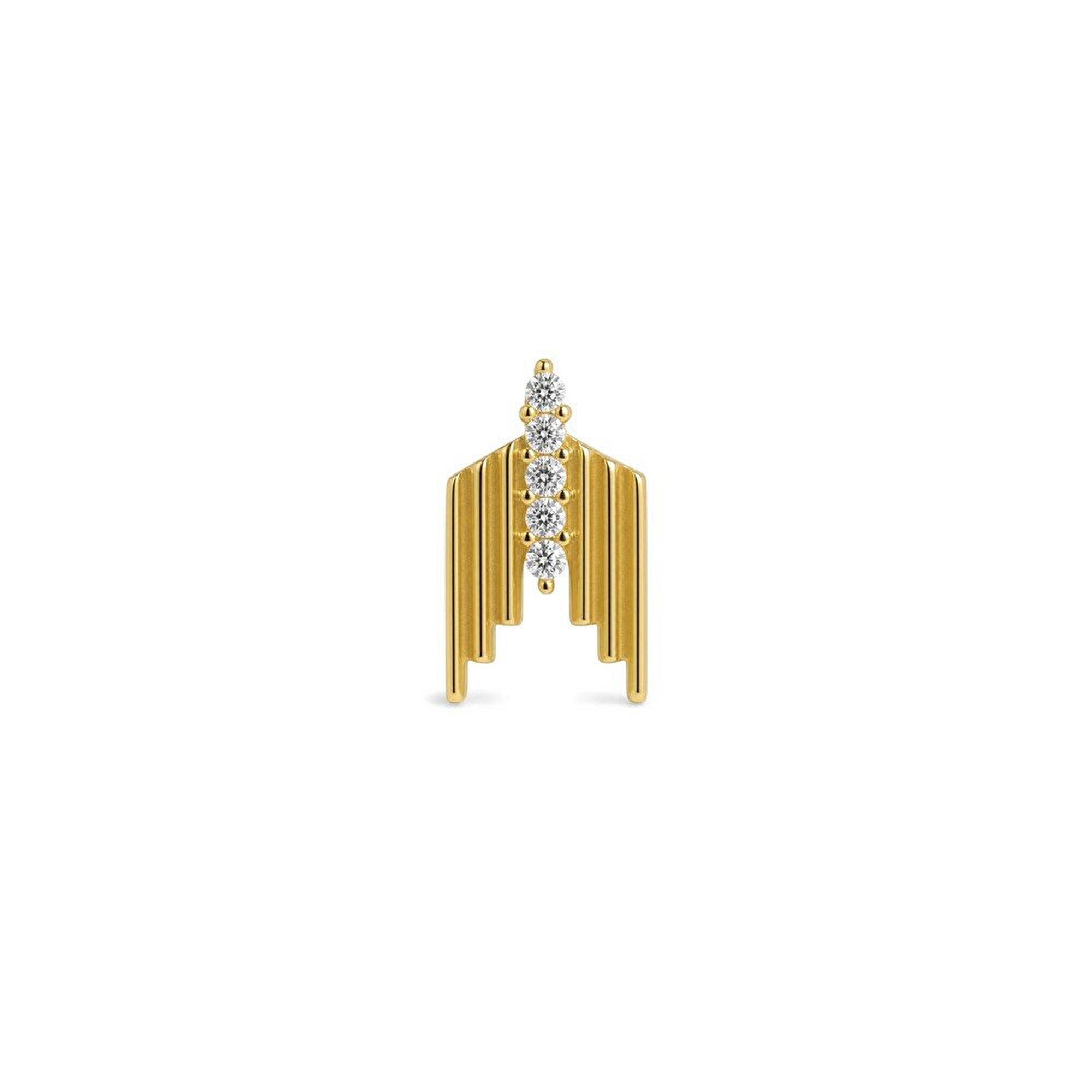 14 Ayar Sarı Altın Taşlı Tragus Piercing