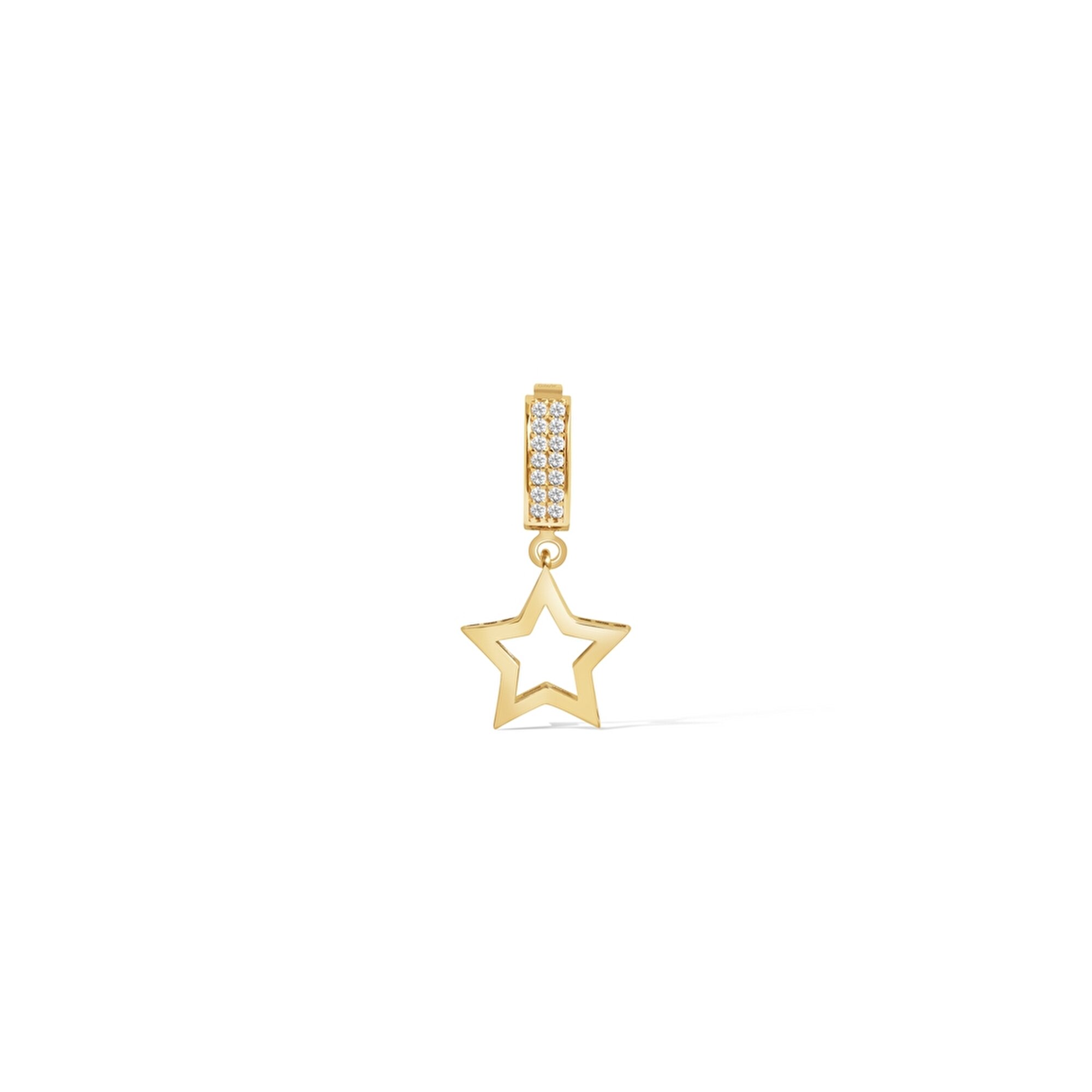 14 Ayar Sarı Altın Taşlı Yıldız Kolye Ucu