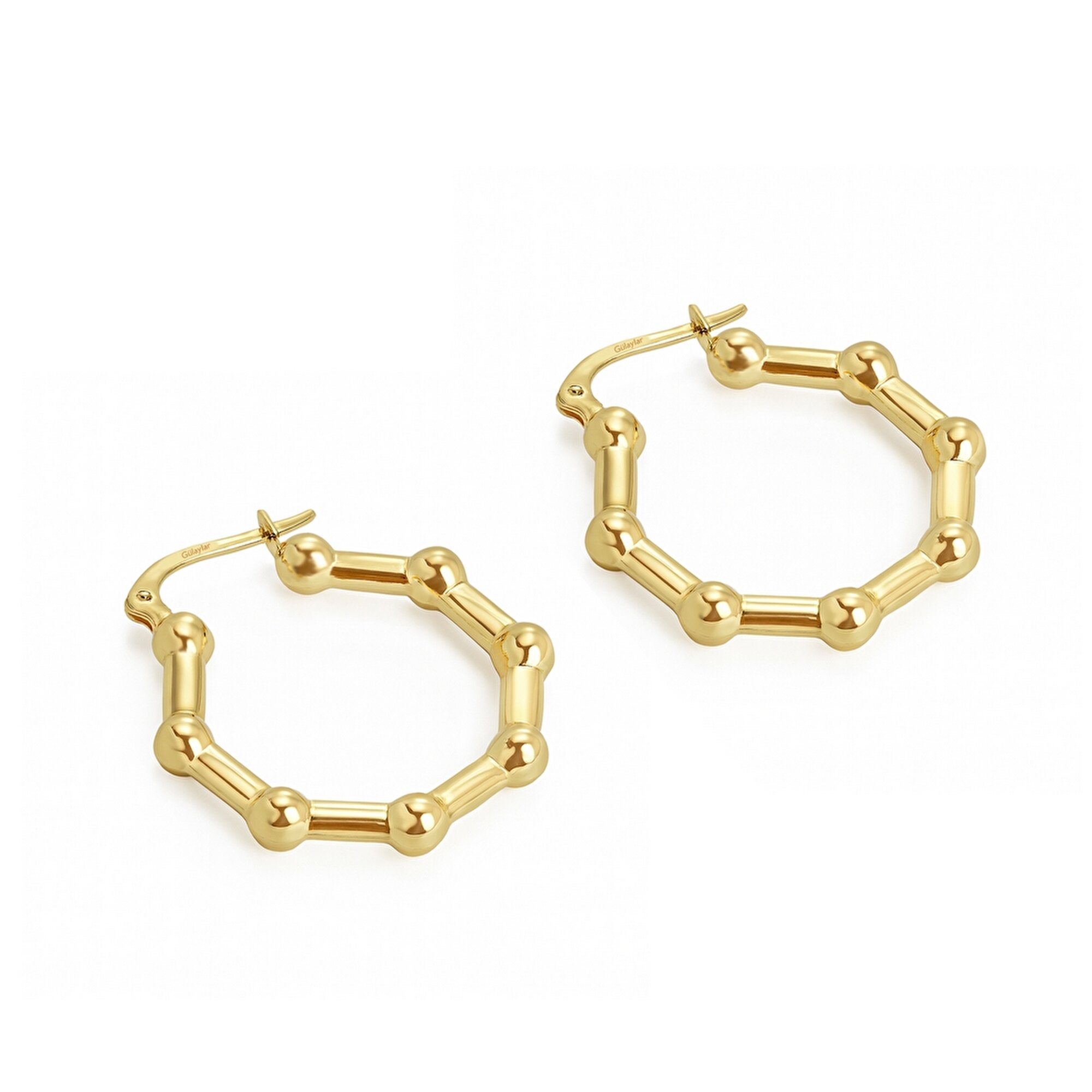 14 Ayar Sarı Altın Toplu Halka Küpe