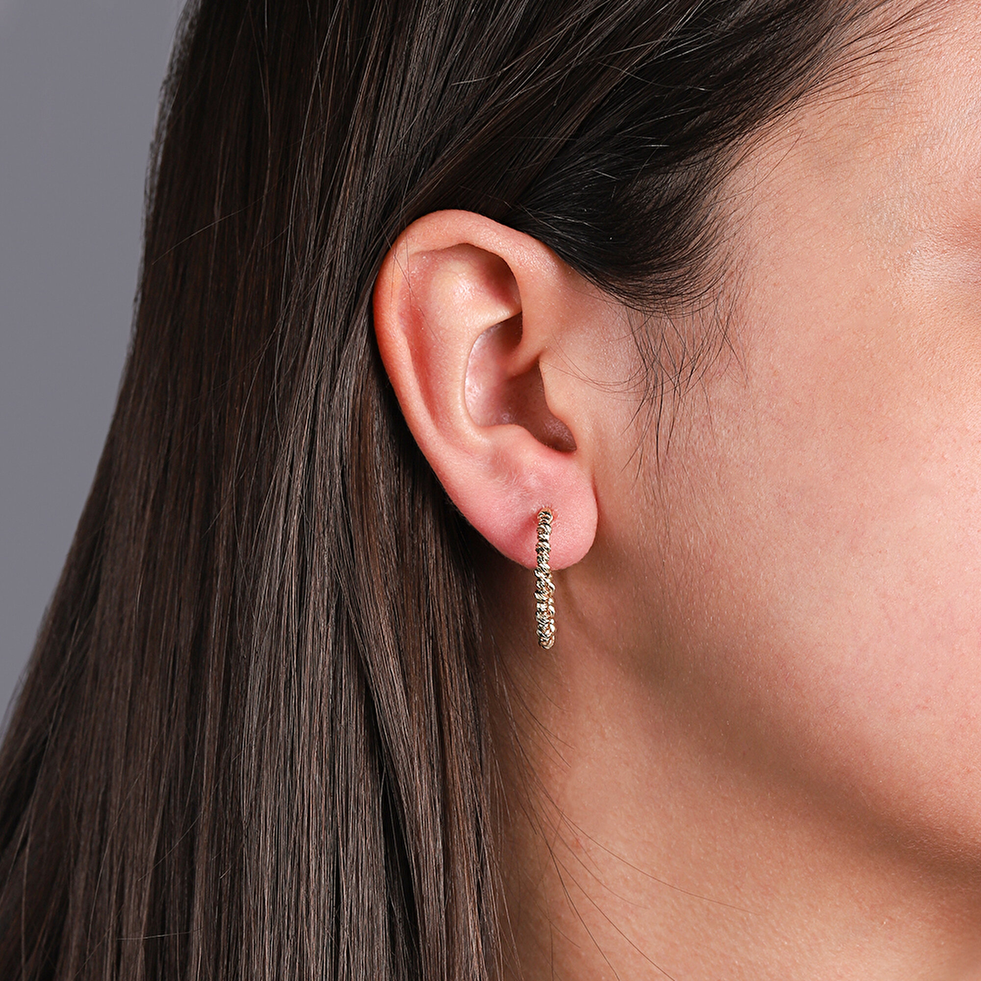 14 Ayar Sarı Altın Dorika Küpe