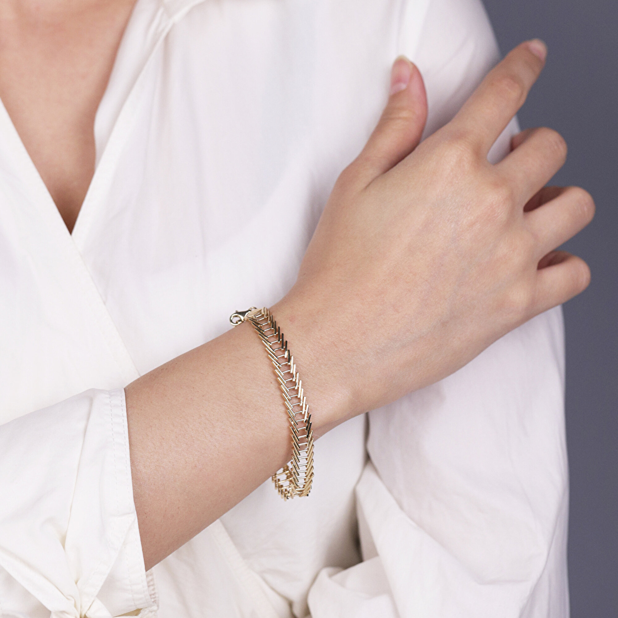 14 Ayar Sarı Altın Başak Bileklik