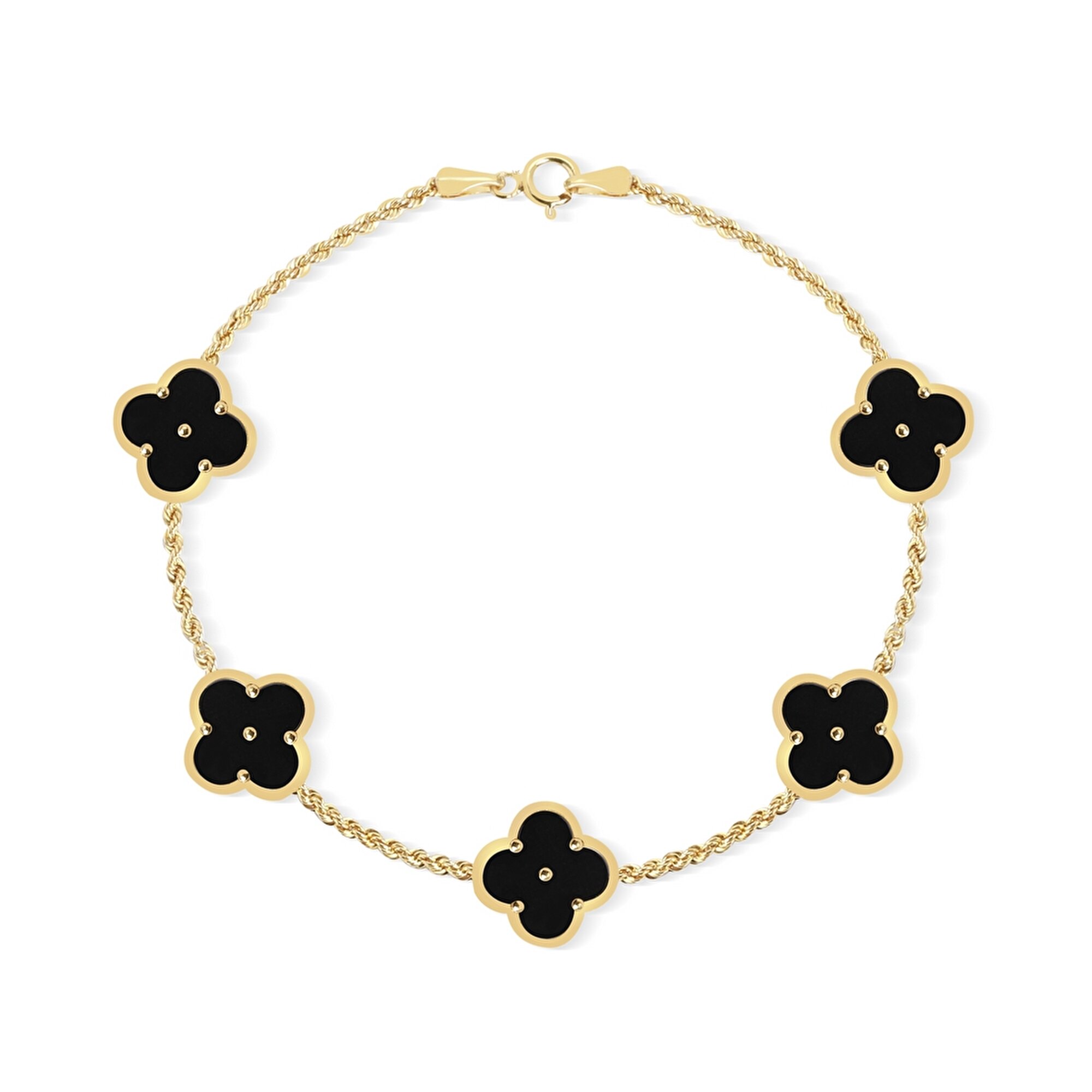 14 Ayar Sarı Altın Trend Yonca Bileklik