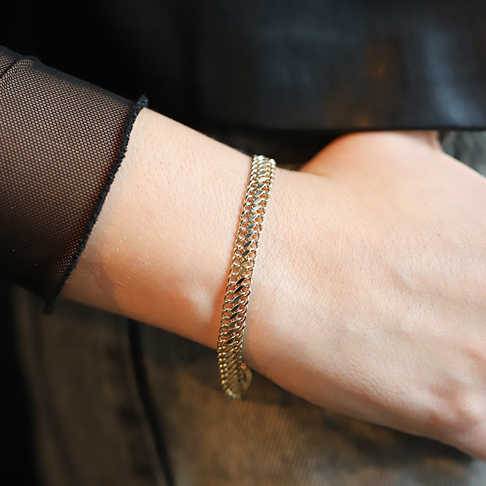 14 Ayar Sarı Altın Zincir Bileklik