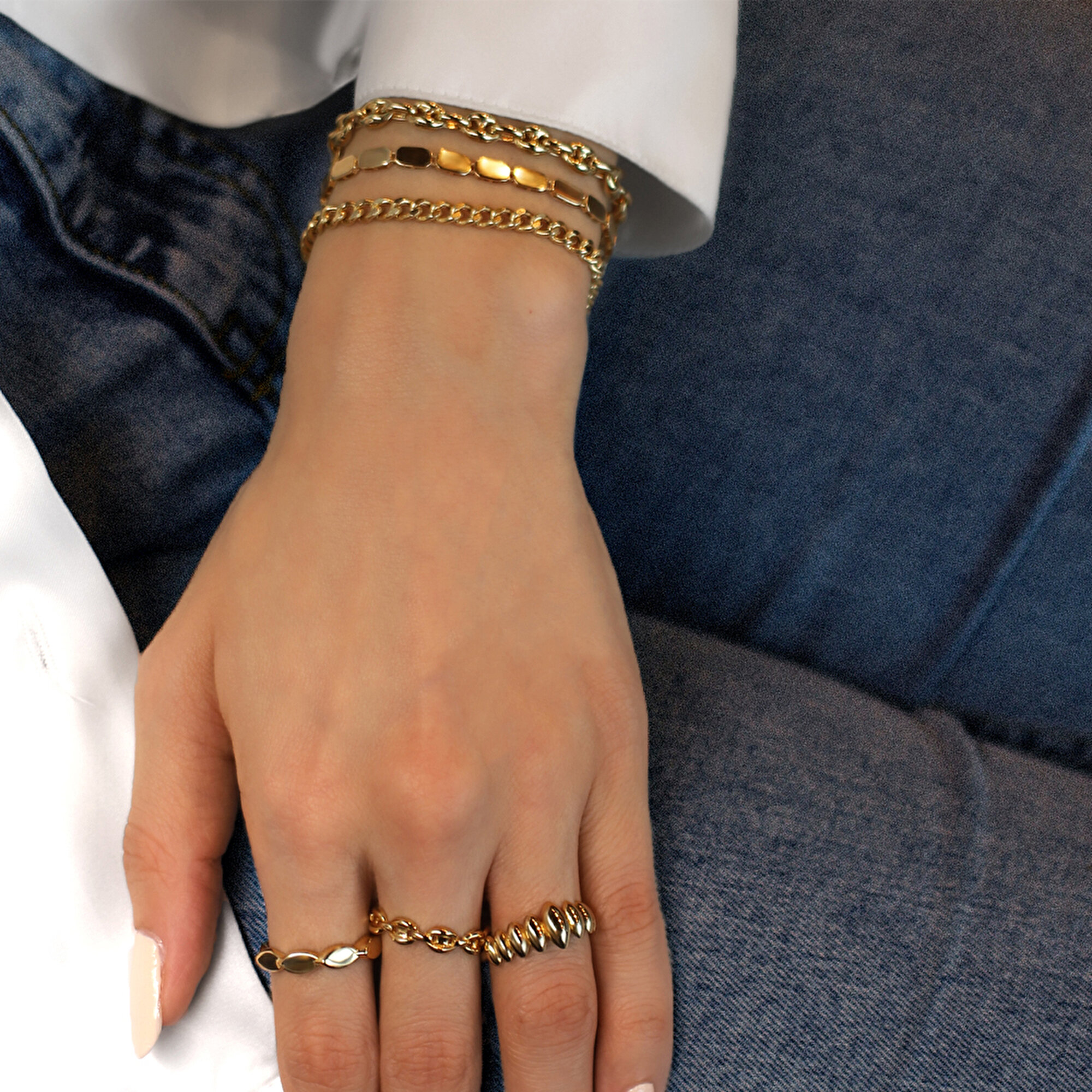 14 Ayar Sarı Altın Gemici Zincir Bileklik