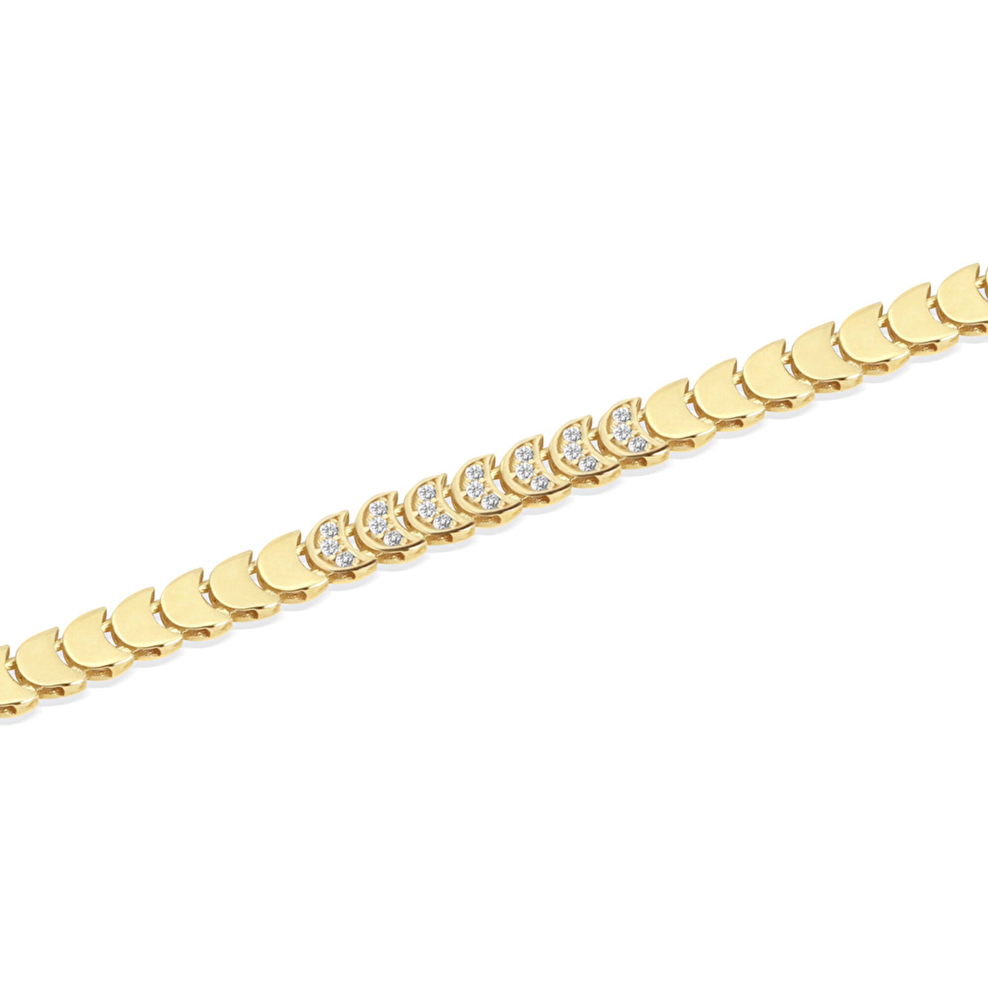 14 Ayar Sarı Altın Taşlı Bileklik