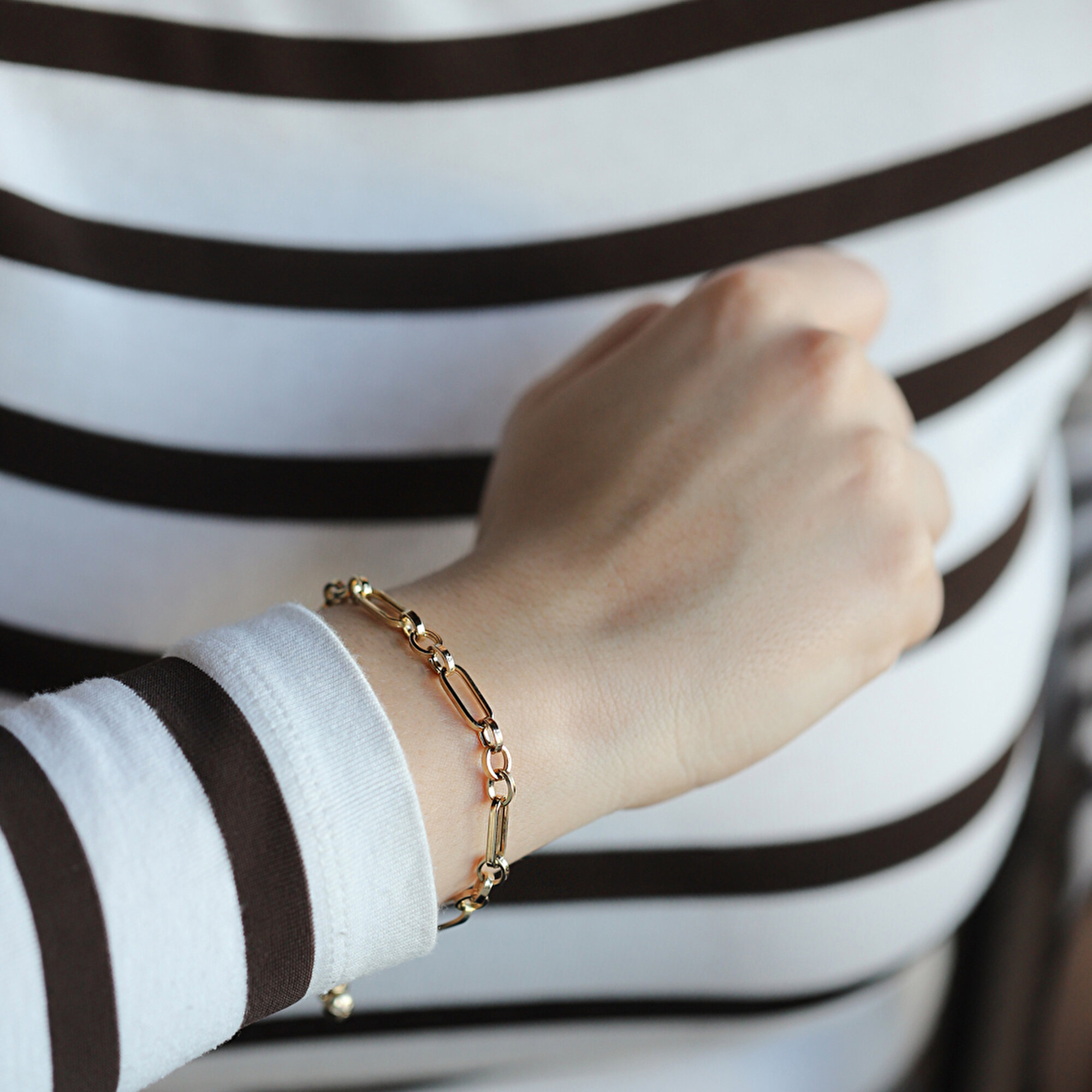 14 Ayar Sarı Altın Ataç Zincir Bileklik