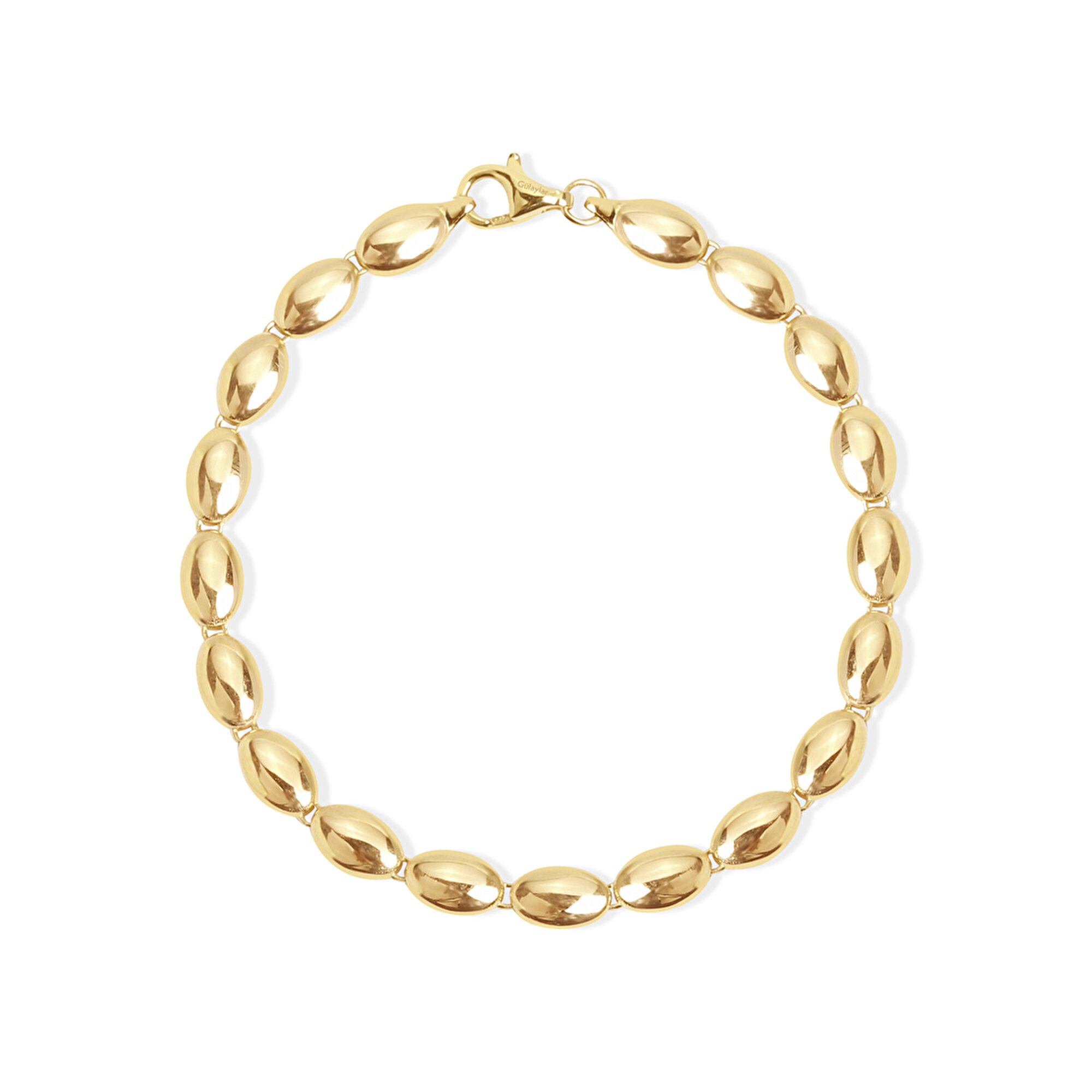 14 Ayar Sarı Altın Taşsız Bileklik