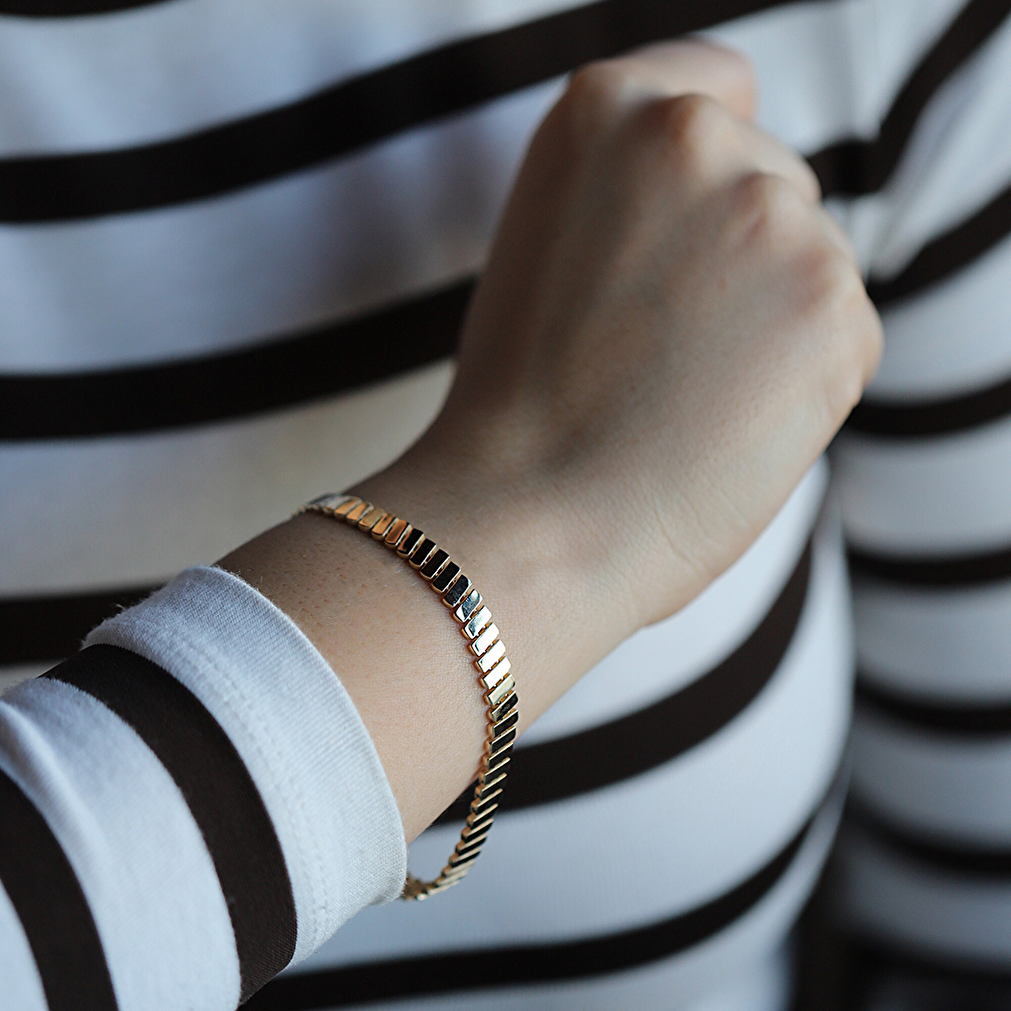 14 Ayar Sarı Altın Taşsız Zincir Bileklik