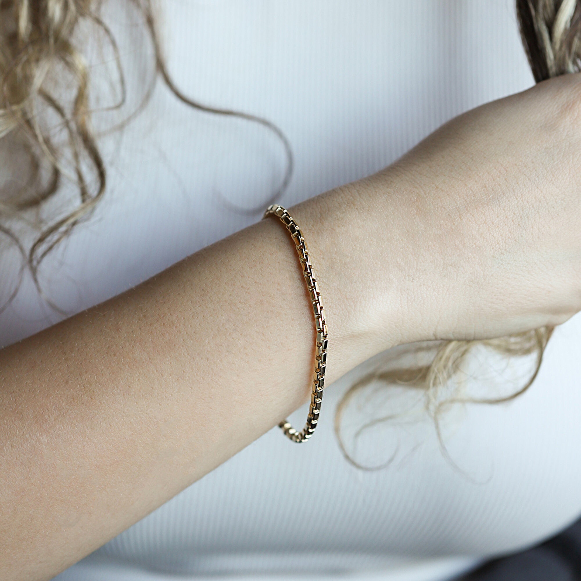 14 Ayar Sarı Altın Zincir Bileklik