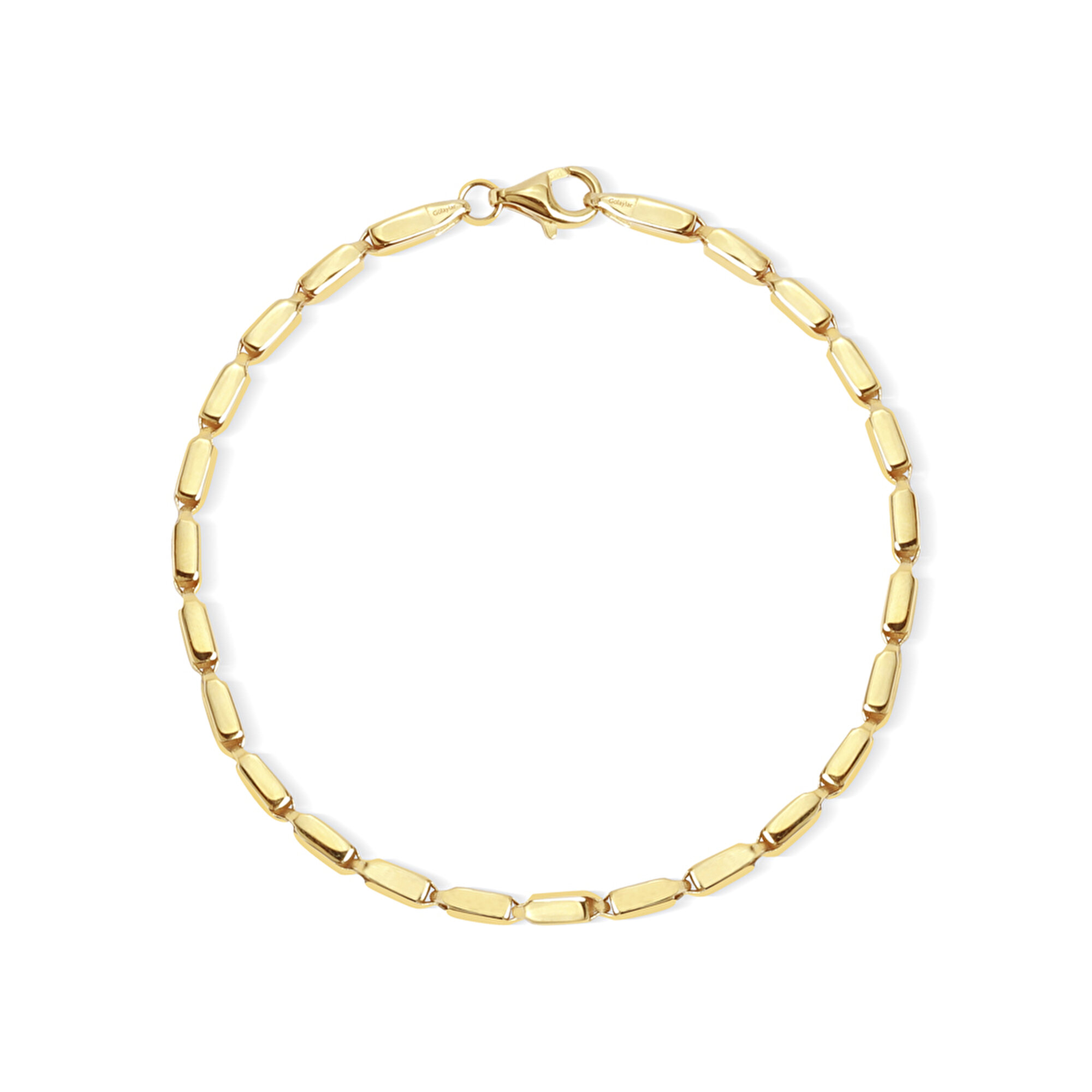 14 Ayar Sarı Altın Taşsız Zincir Bileklik