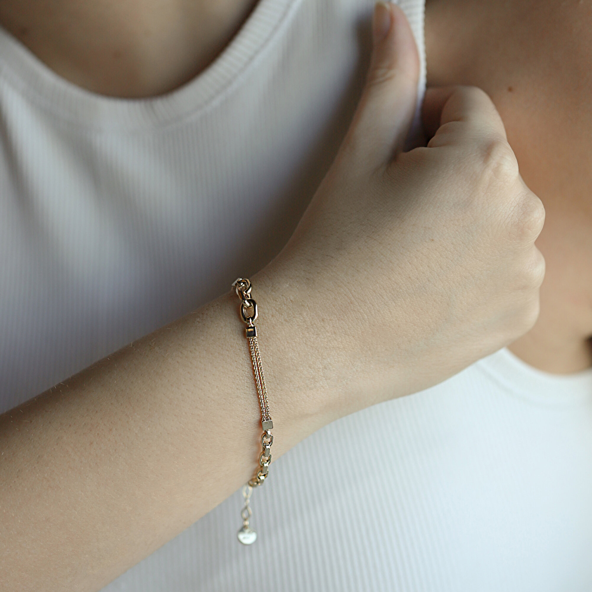 14 Ayar Sarı Altın Zincir Bileklik