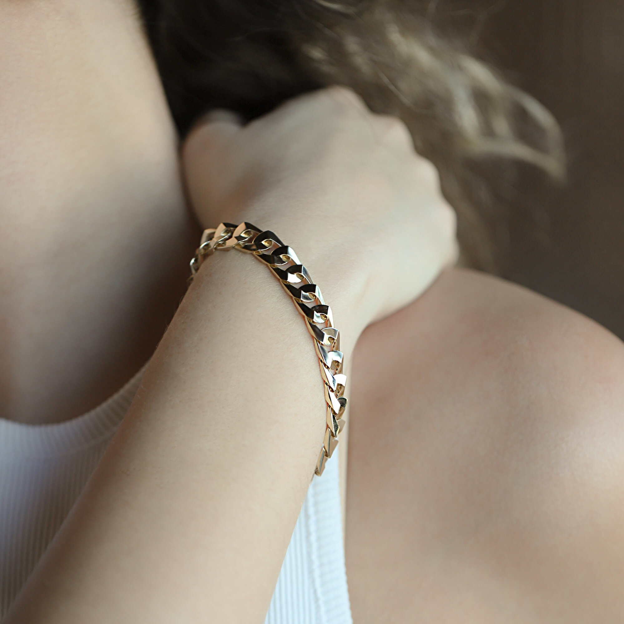 14 Ayar Sarı Altın Gurmet Zincir Bileklik