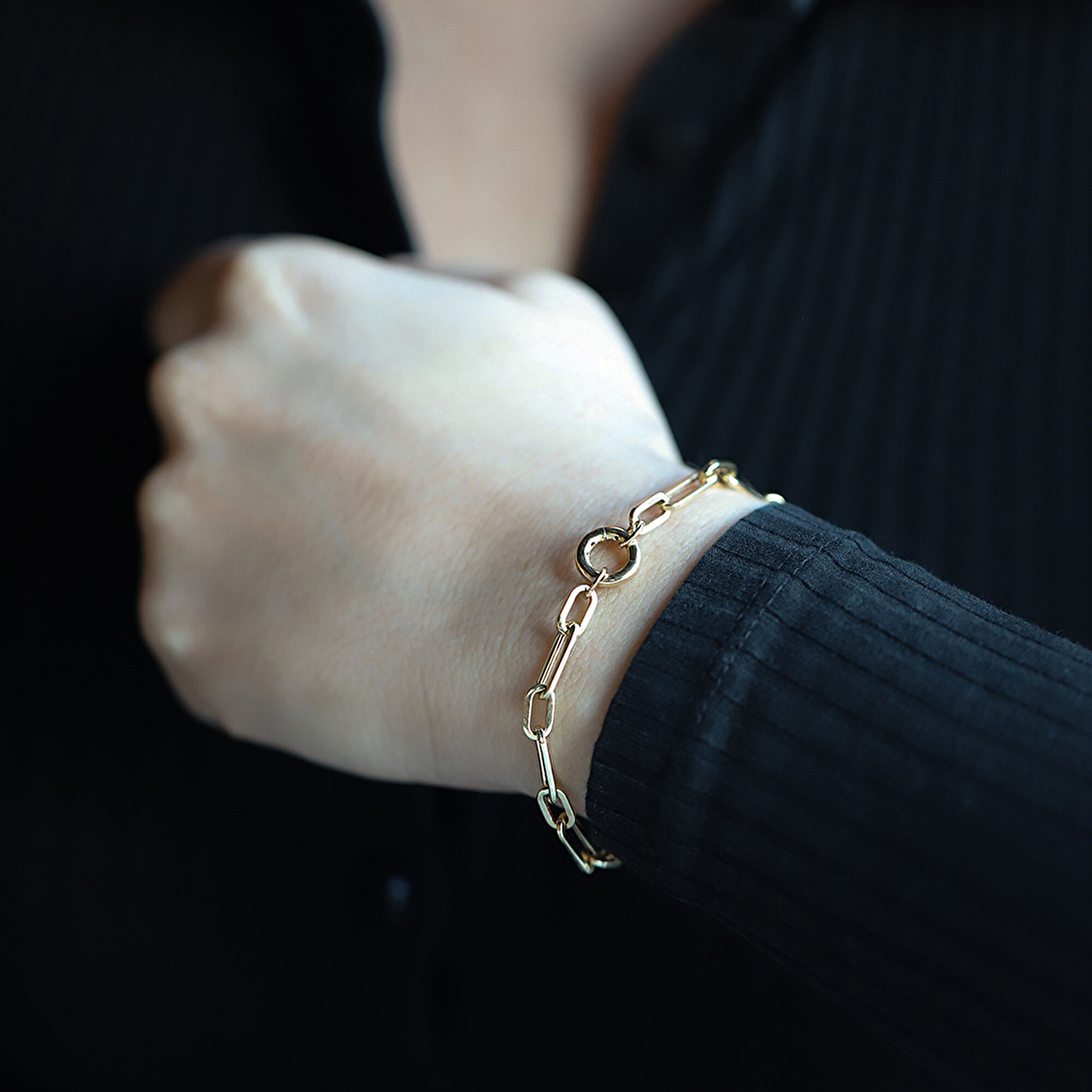 14 Ayar Sarı Altın Ataç Zincir Bileklik