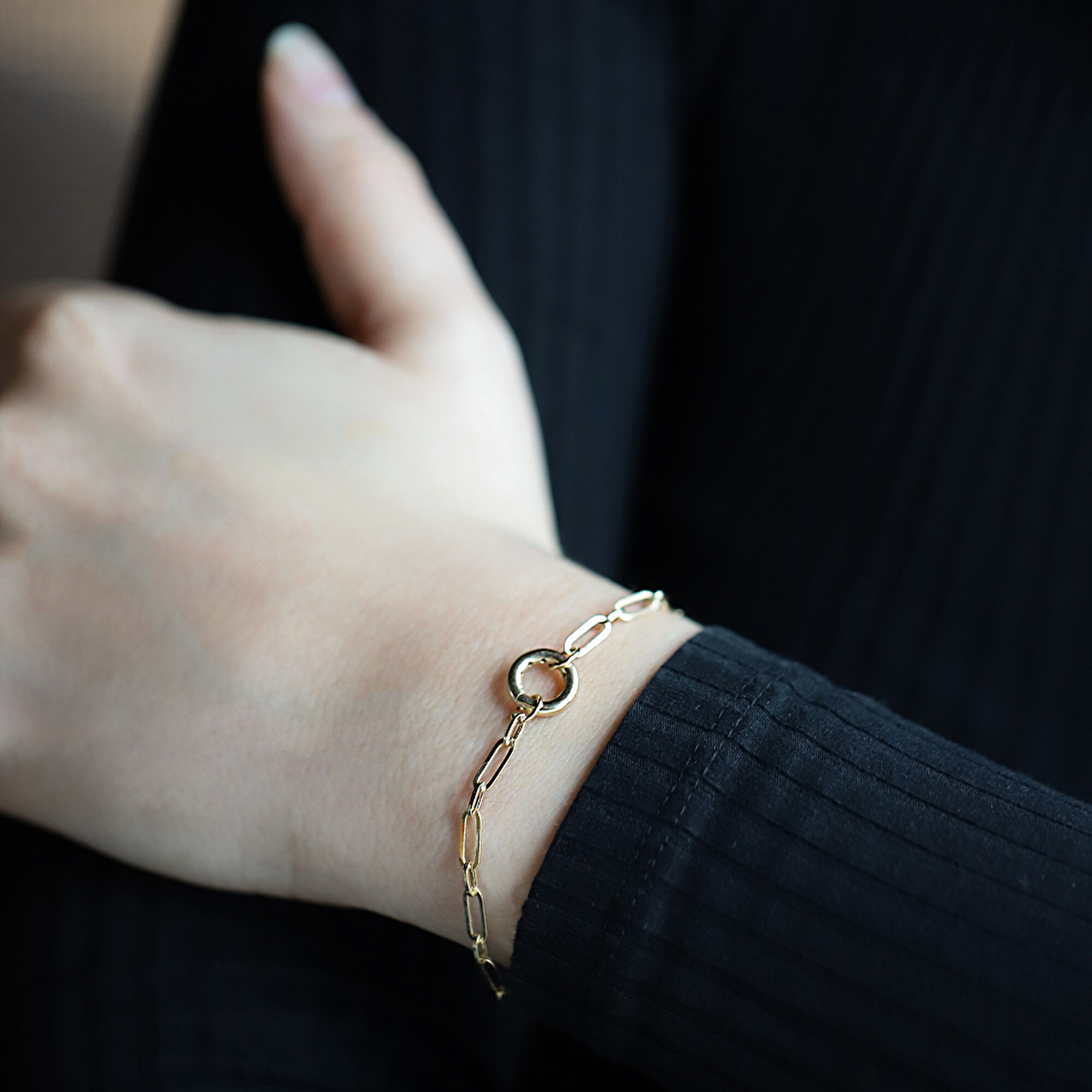 14 Ayar Sarı Altın Ataç Zincir Bileklik