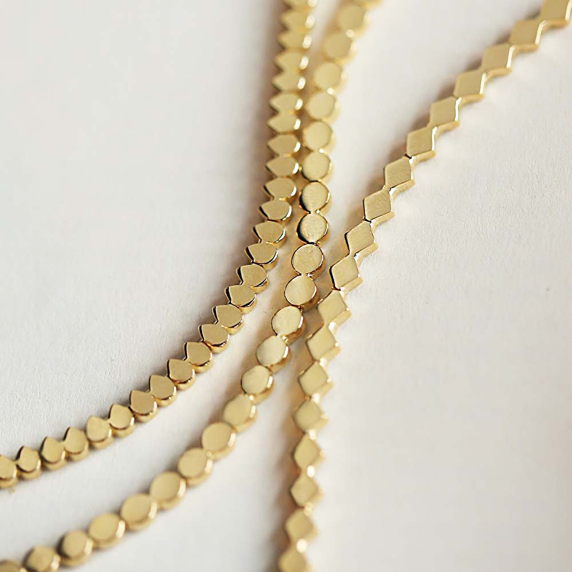 14 Ayar Sarı Altın Geometrik Taşsız Bileklik