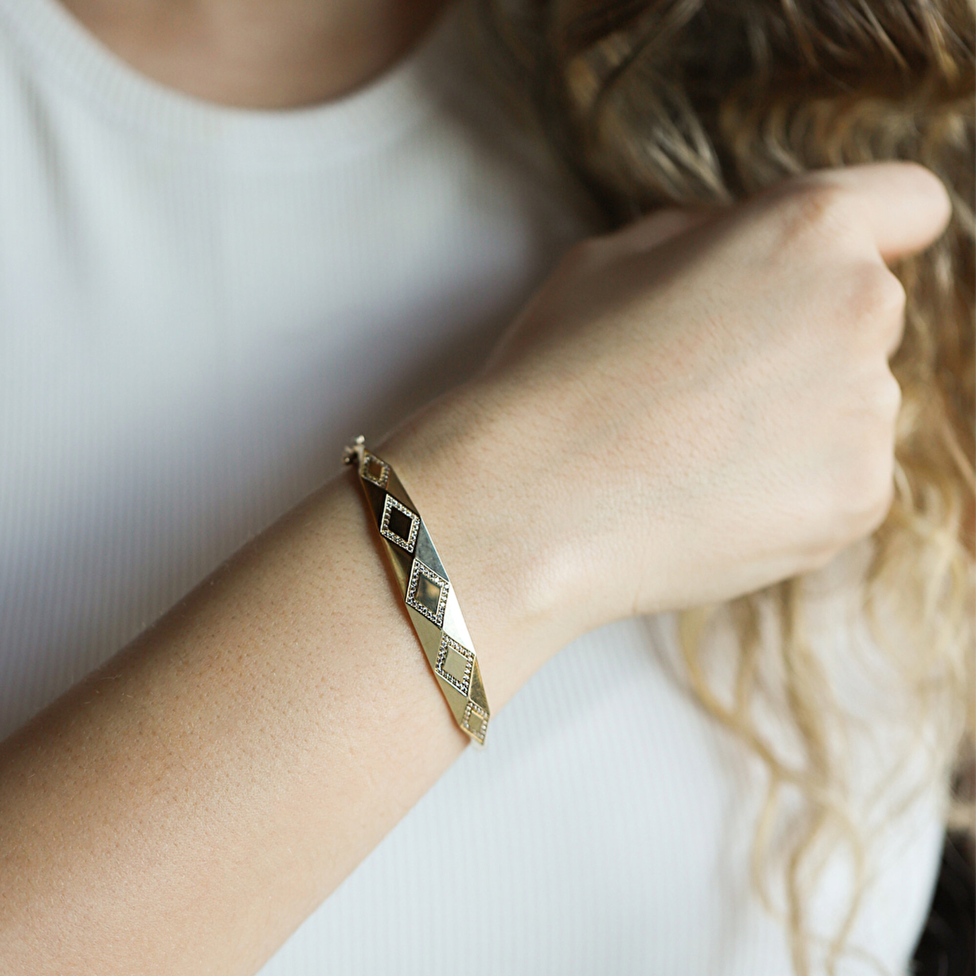 14 Ayar Sarı Altın Trend Bilezik