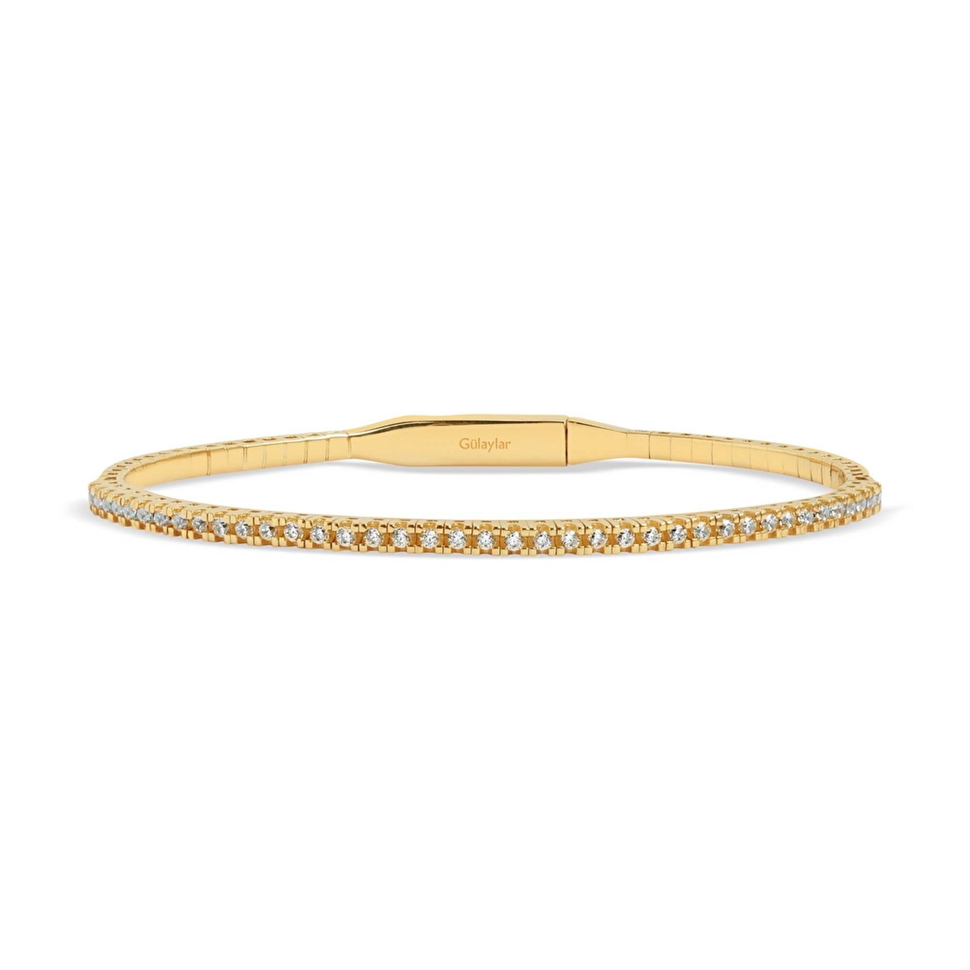 14 Ayar Sarı Altın Su Yolu Kelepçe Bilezik