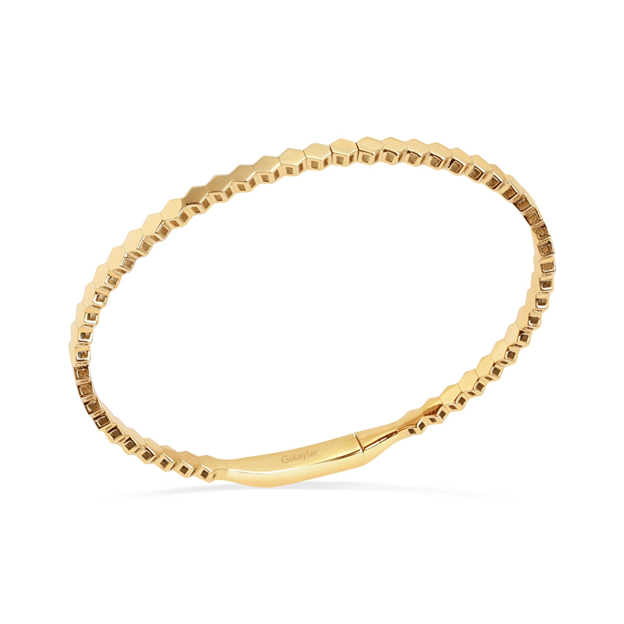 14 Ayar Sarı Altın Kelepçe Bilezik